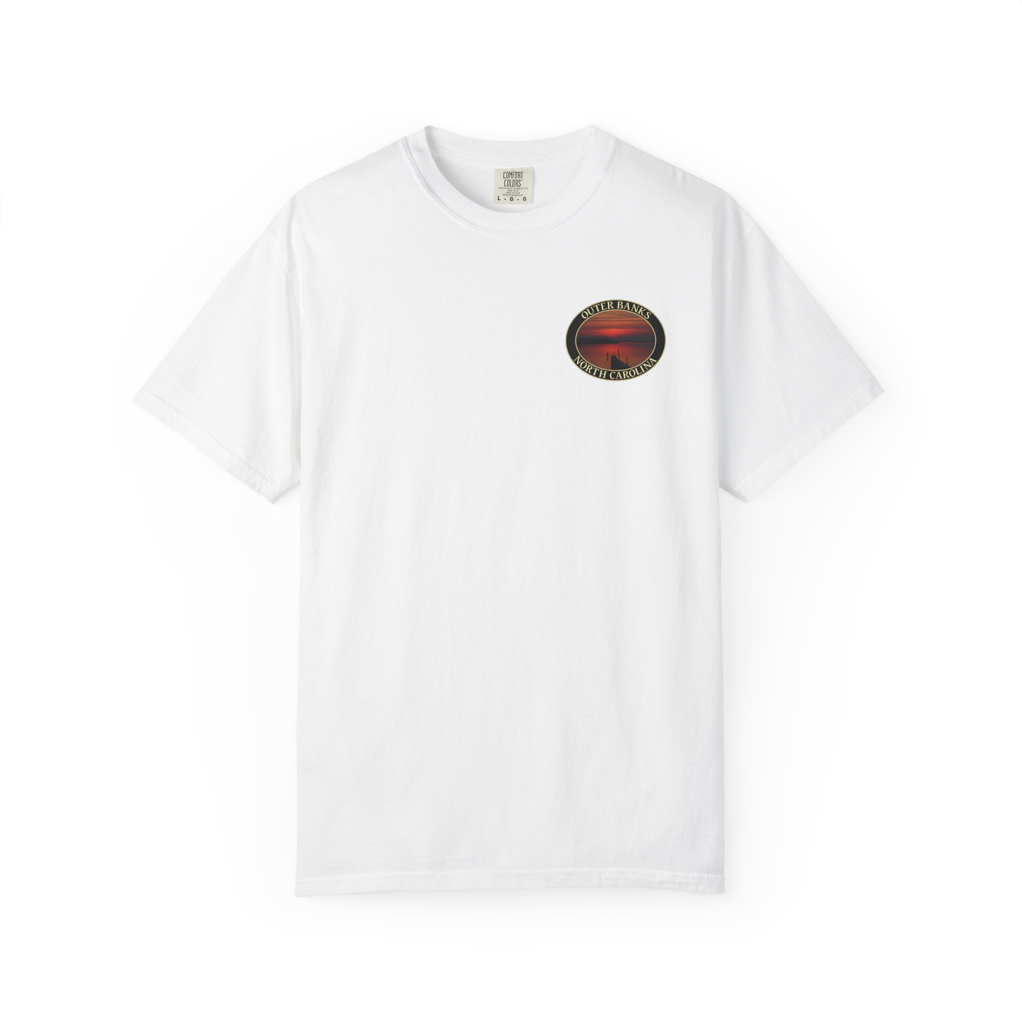 Red Sunset over Albemarle Sound on Outer Banks North Carolina Relaxed Fit Garment-Dyed Heavyweight T-Shirt - Image 5