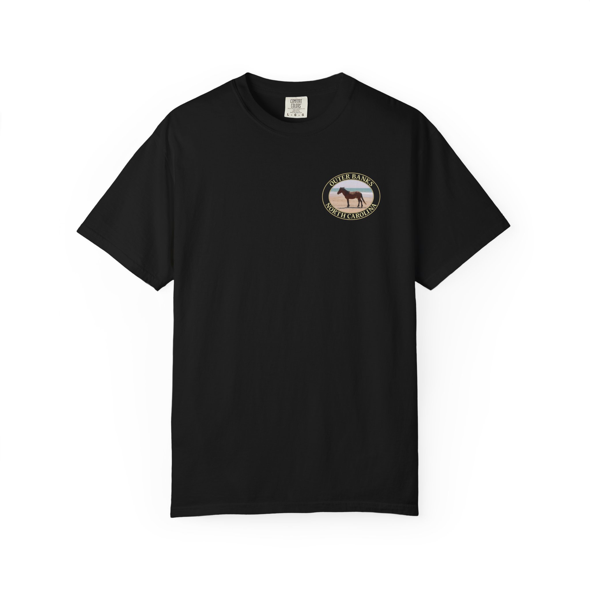 Wild Horse on the Beach at Outer Banks of North Carolina, Relaxed Fit Garment-Dyed Heavyweight T-Shirt, 2-sided Print - Image 21