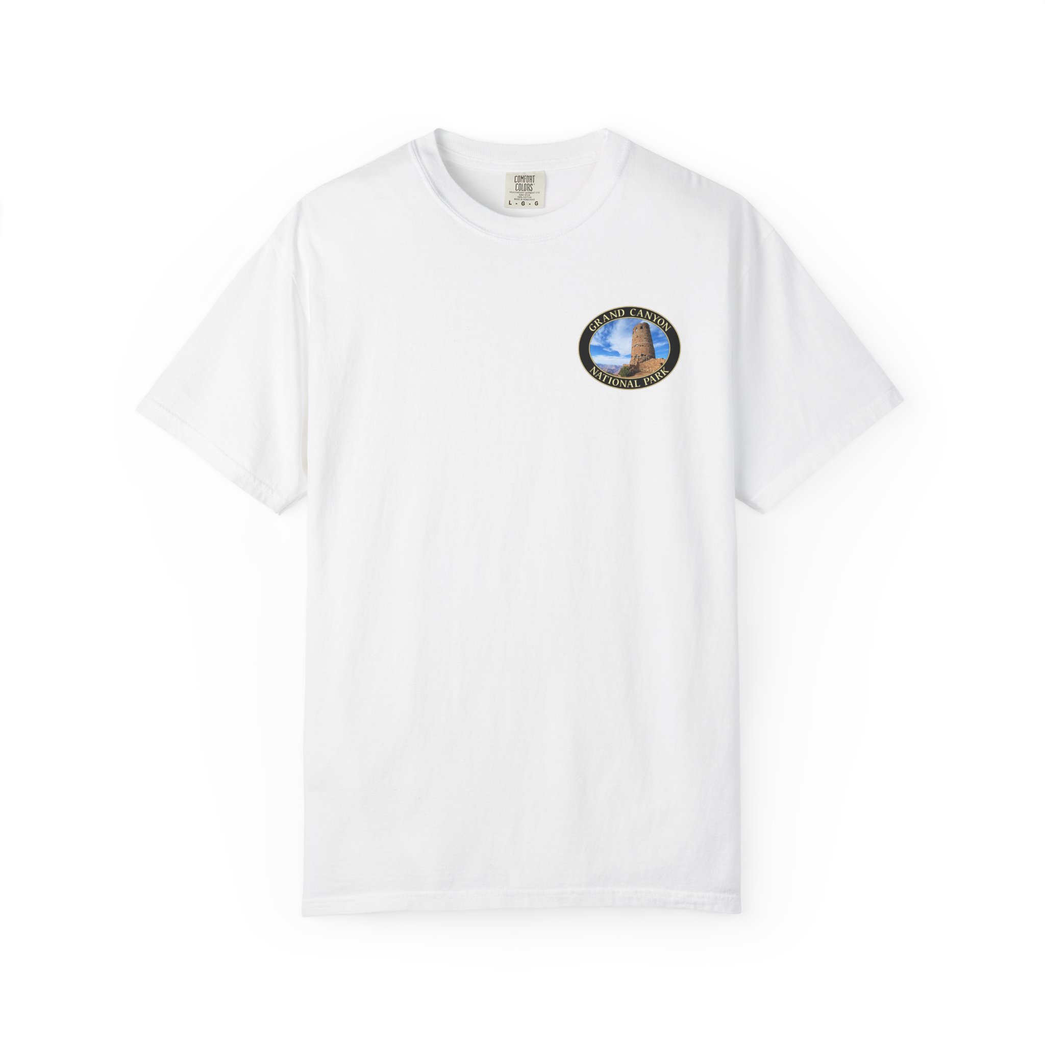 Desert View Watchtower at Grand Canyon National Park Scenic Travel T-Shirt with Relaxed Fit, Garment Dyed Heavyweight Tee - Image 5