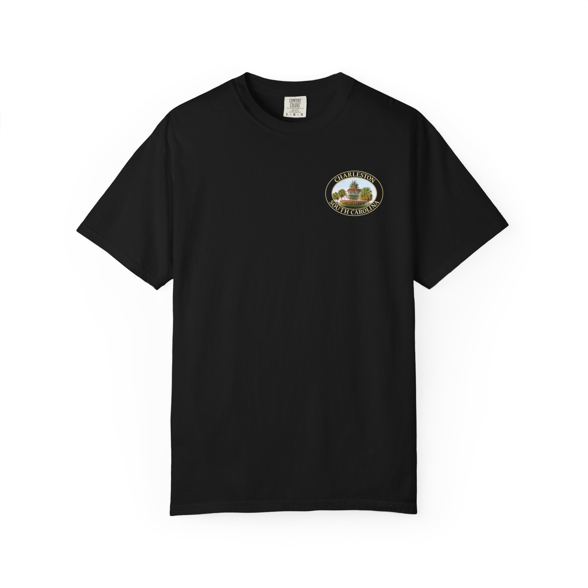Pineapple Fountain Charleston SC Scenic Photography Garment-Dyed Heavyweight T-Shirt - Image 17
