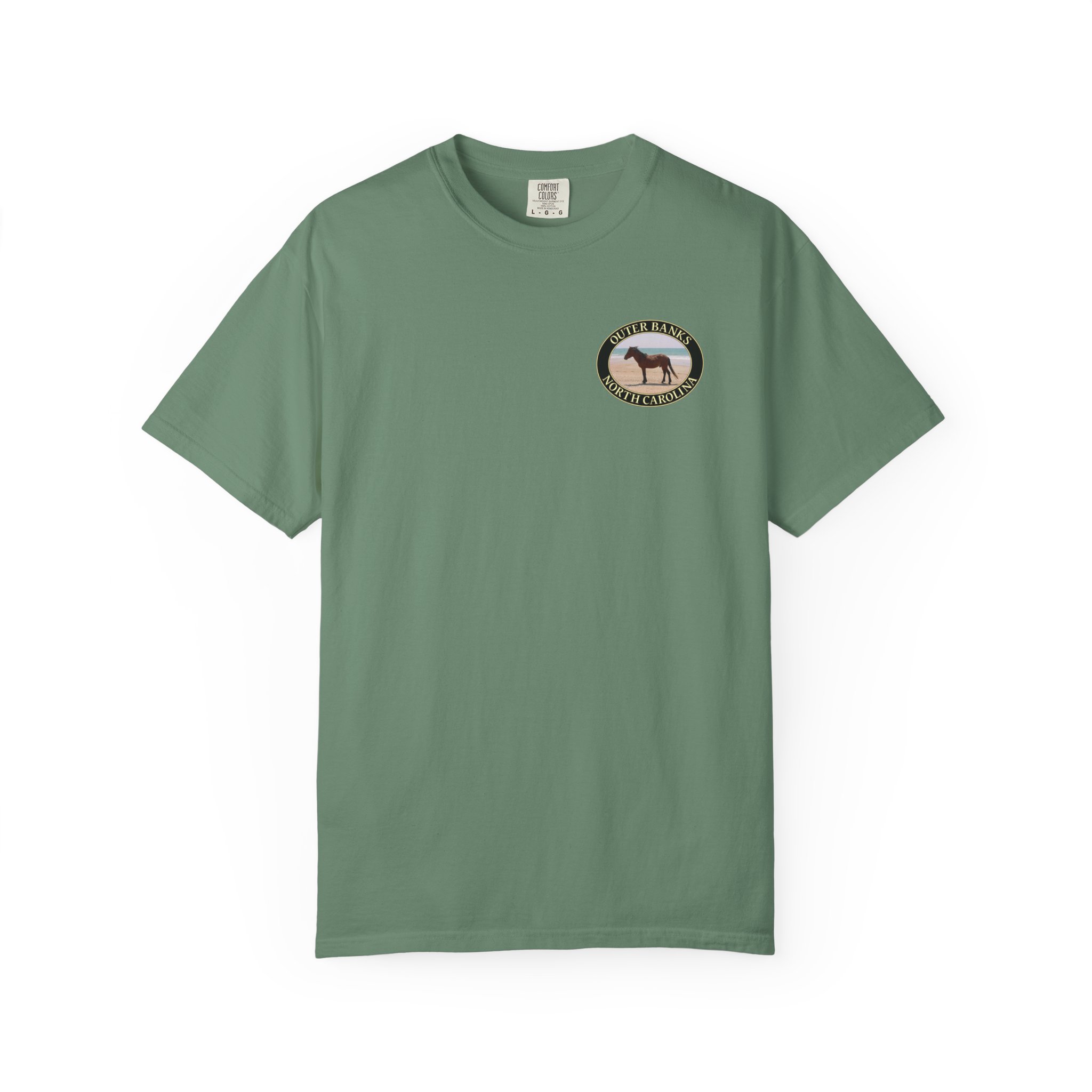 Wild Horse on the Beach at Outer Banks of North Carolina, Relaxed Fit Garment-Dyed Heavyweight T-Shirt, 2-sided Print - Image 17