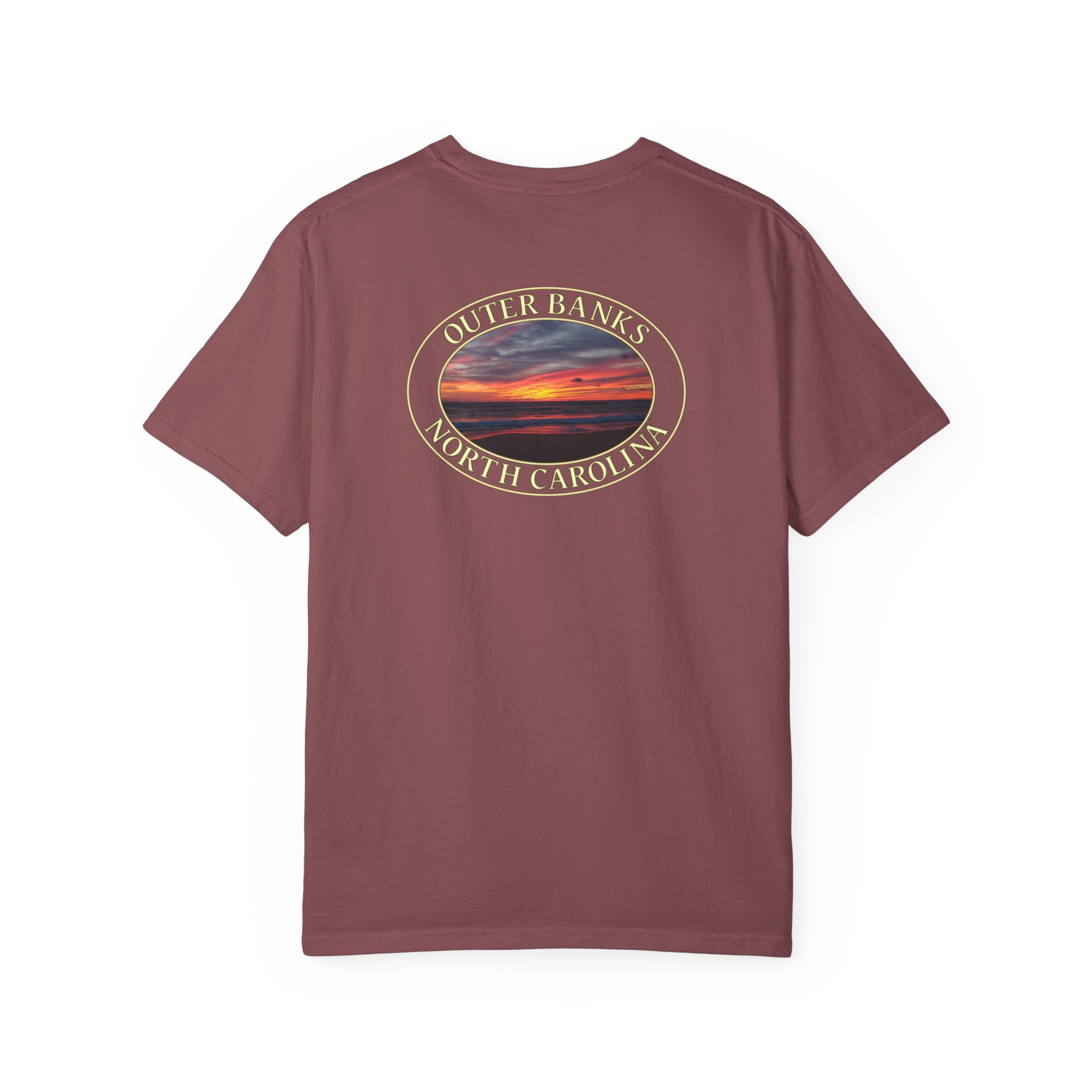 Sunrise Over Atlantic Ocean Outer Banks North Carolina Relaxed Fit Garment-Dyed Heavyweight T-Shirt - Image 3
