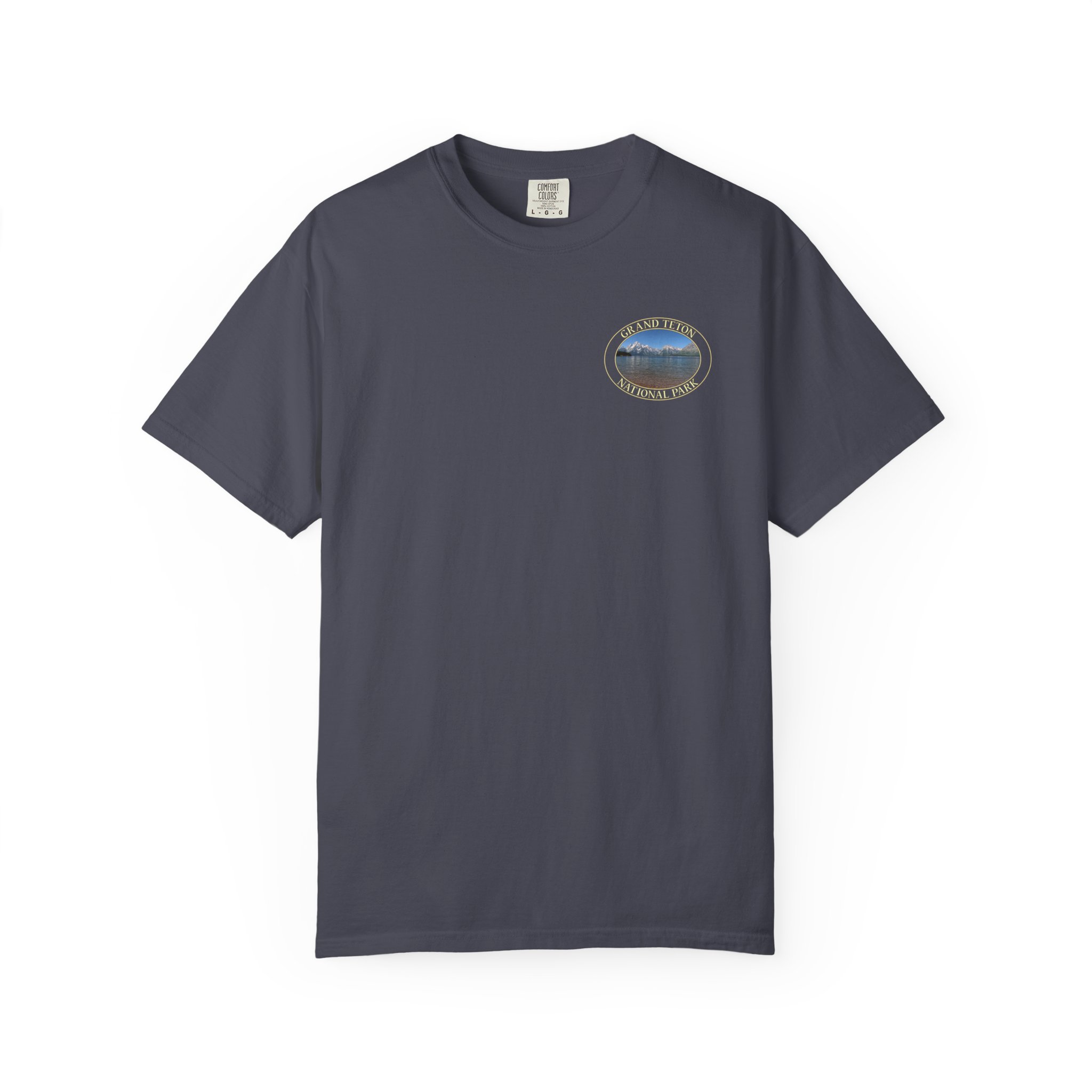 Jackson Lake and the Teton Mountains at Grand Teton National Park Relaxed Fit Garment-Dyed Heavyweight T-Shirt - Image 2
