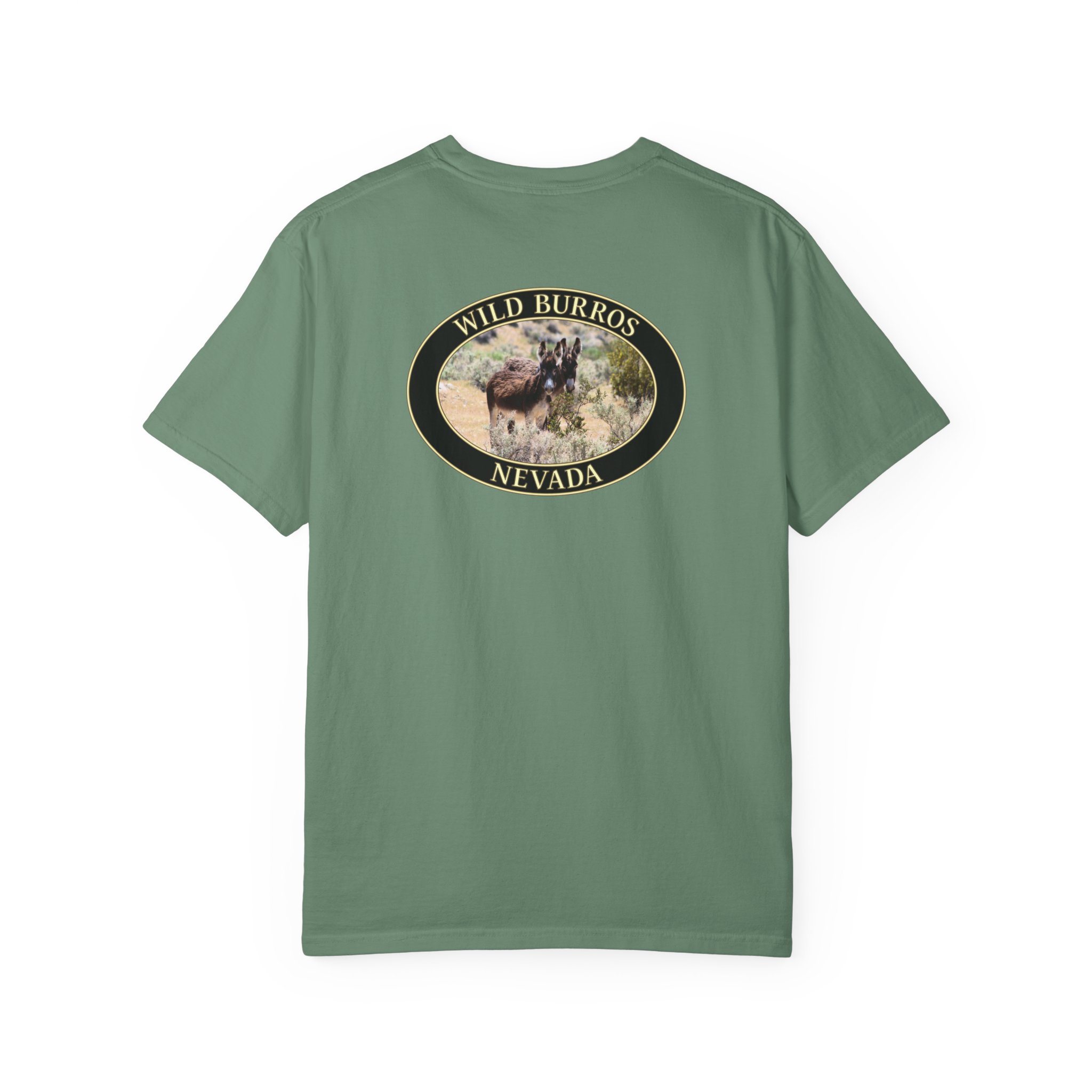 Wild Donkey Couple Scenic Nevada Landscape Relaxed Fit Garment-Dyed Heavyweight T-Shirt - Image 3
