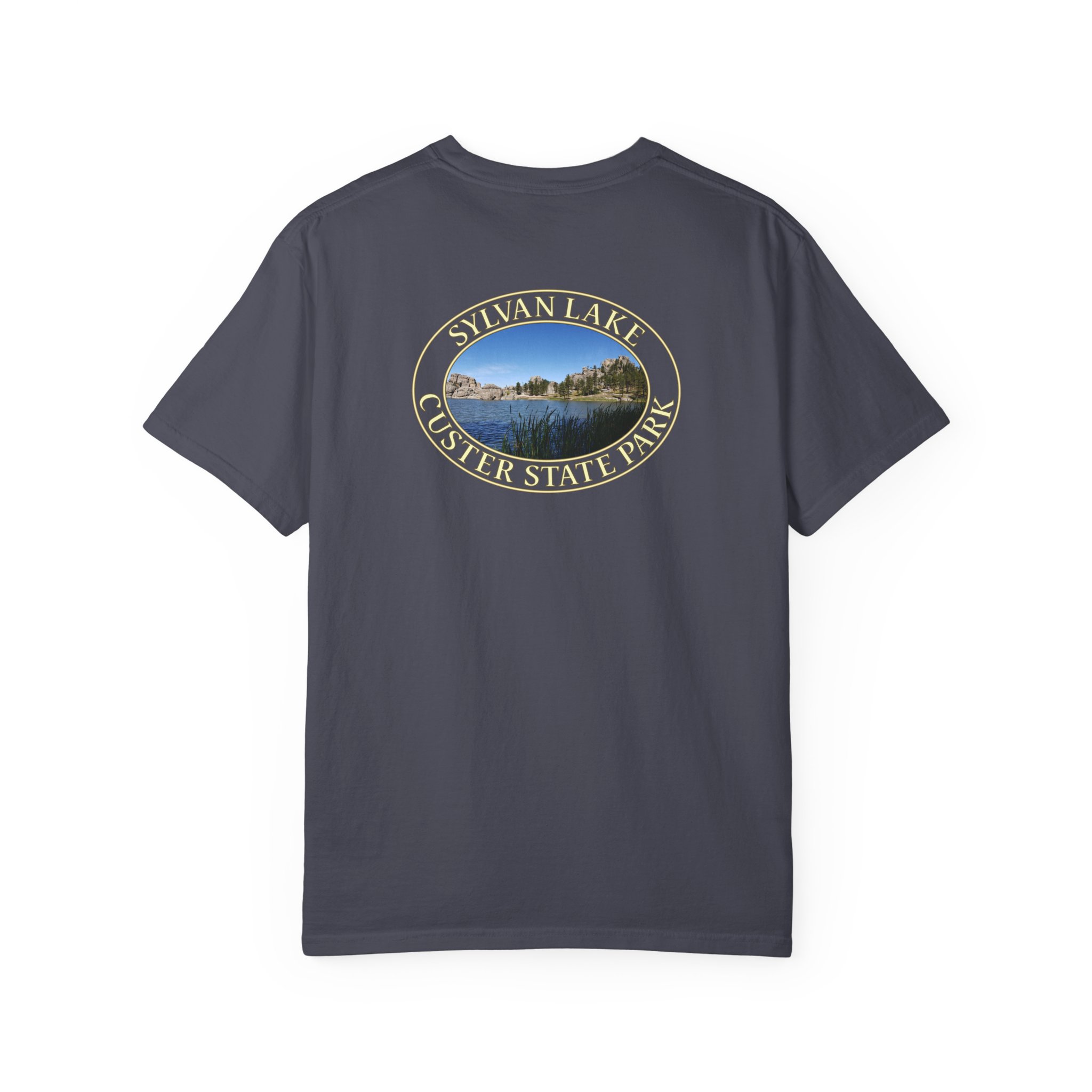 Sylvan Lake at Custer State Park South Dakota Scenic Travel T-Shirt – Soft Garment-Dyed Heavyweight Tee - Image 3