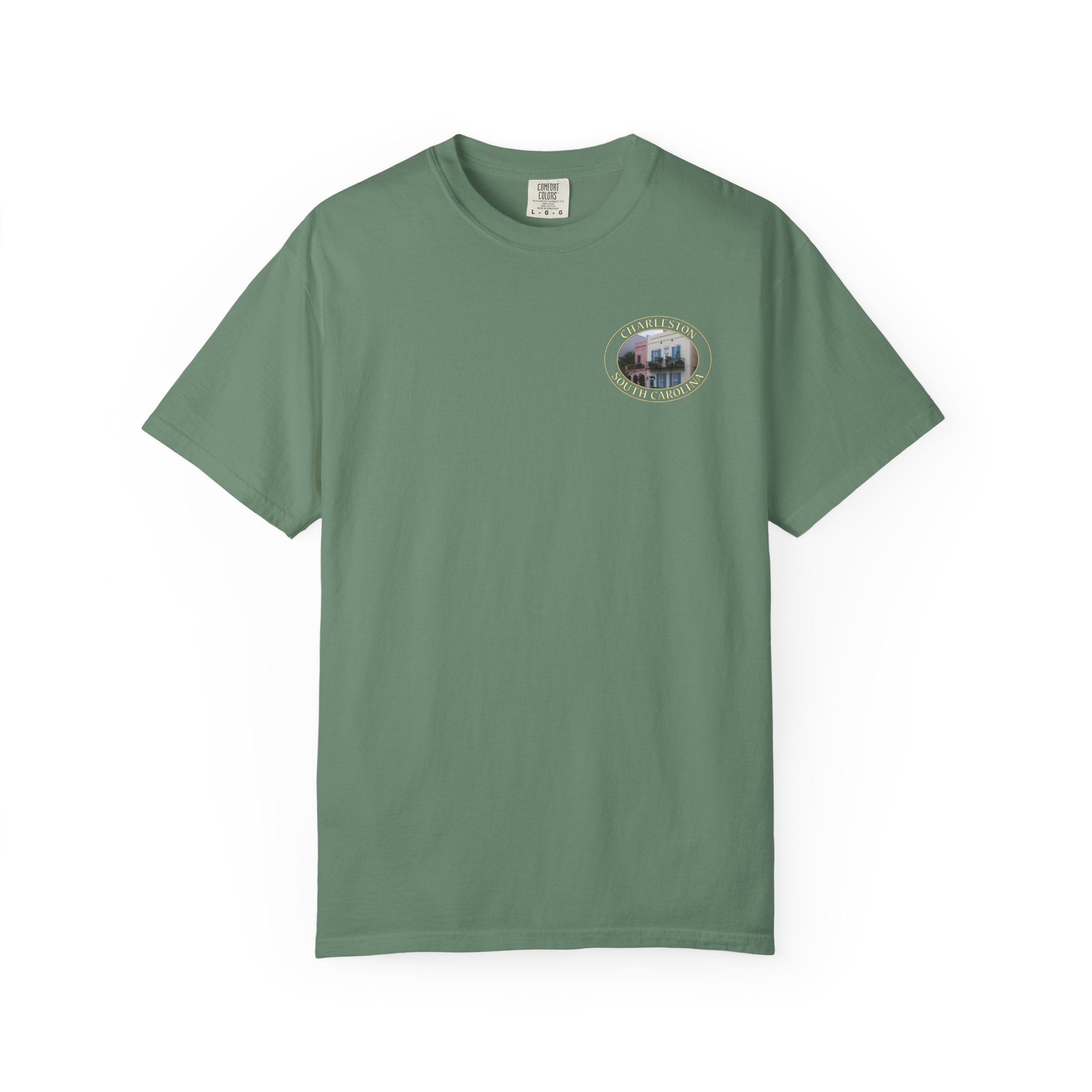 Rainbow Row Houses Charleston SC Scenic Garment-Dyed Heavyweight T-Shirt with Relaxed Fit - Image 17