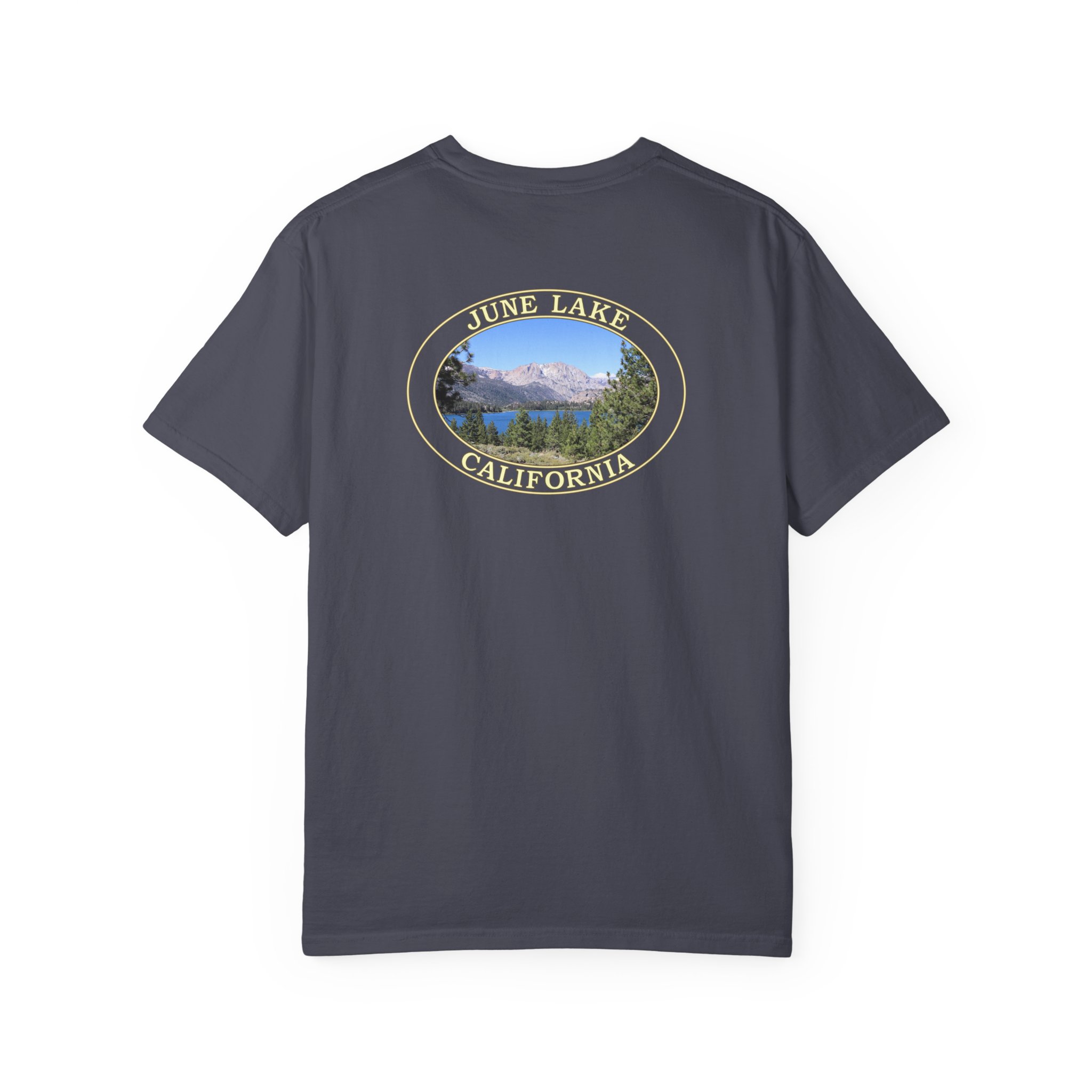 June Lake and Eastern Sierra Nevada Mountains Scenic California Nature Photography T-Shirt with Relaxed Fit, Garment Dyed Heavyweight Tee - Image 3