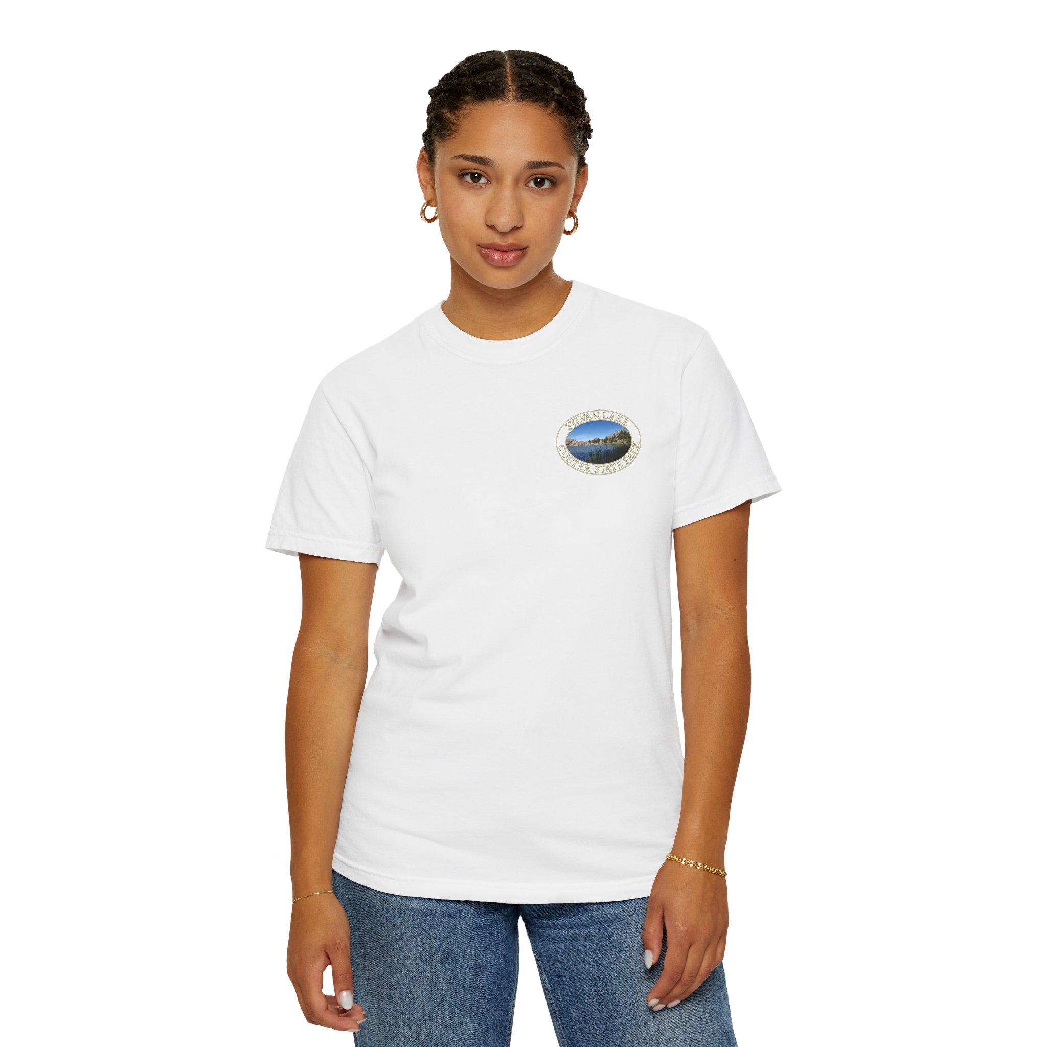 Sylvan Lake at Custer State Park South Dakota Scenic Travel T-Shirt – Soft Garment-Dyed Heavyweight Tee - Image 7