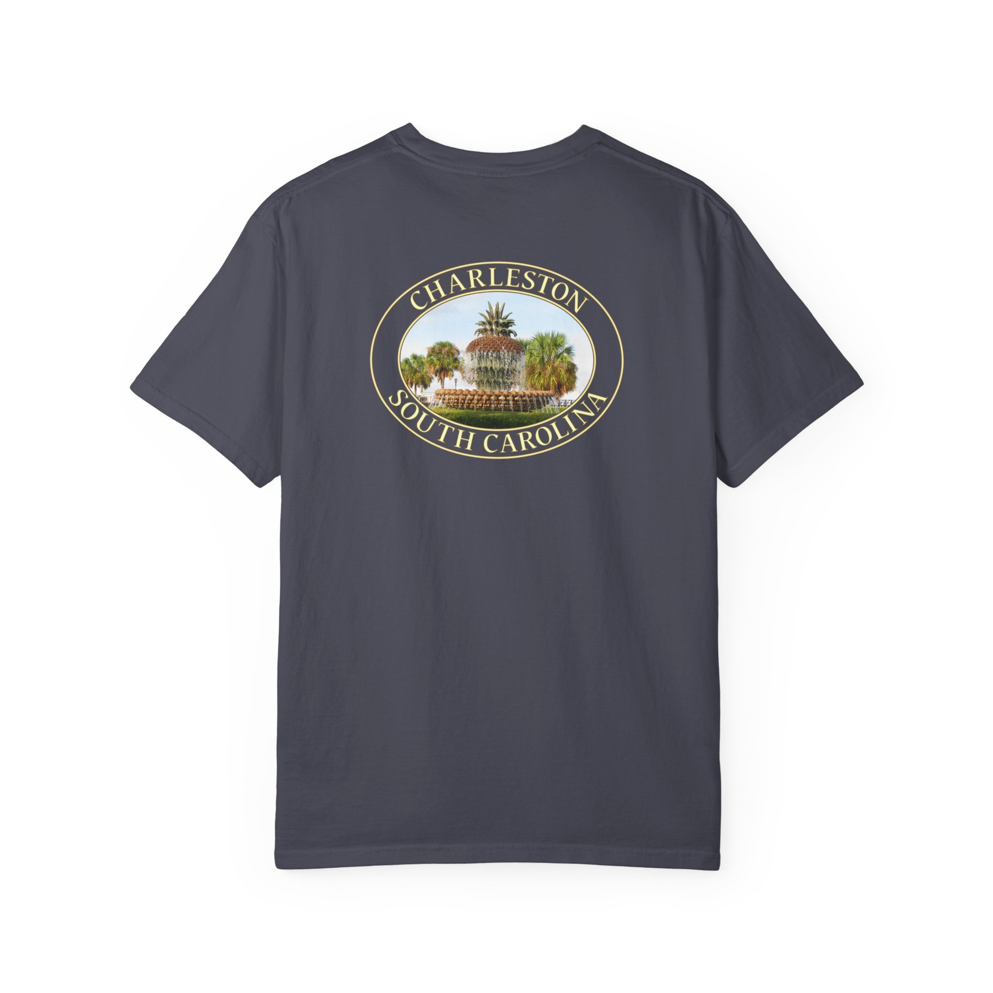 Pineapple Fountain Charleston SC Scenic Photography Garment-Dyed Heavyweight T-Shirt - Image 22