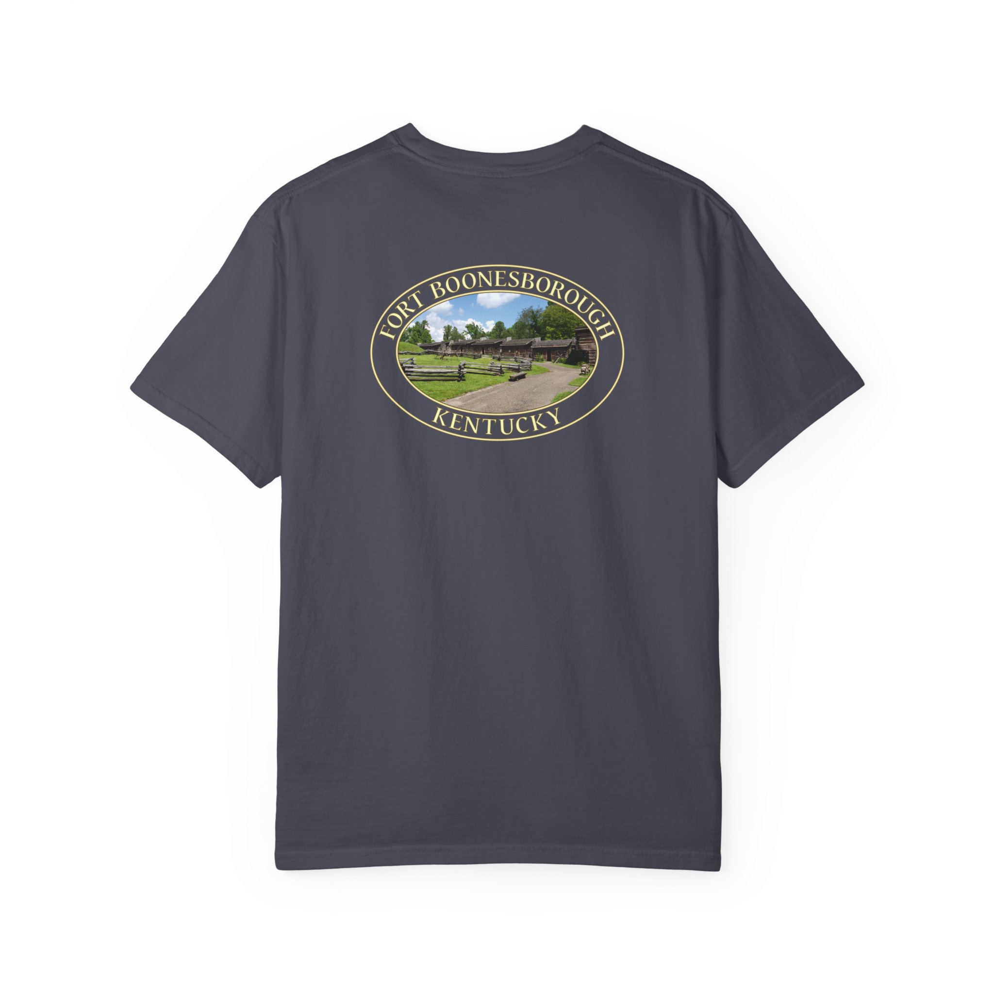 Historic Reproduction Buildings at Fort Boonesborough Kentucky Relaxed Fit Garment-Dyed Heavyweight T-Shirt for Outdoor and Travel Lovers - Image 22