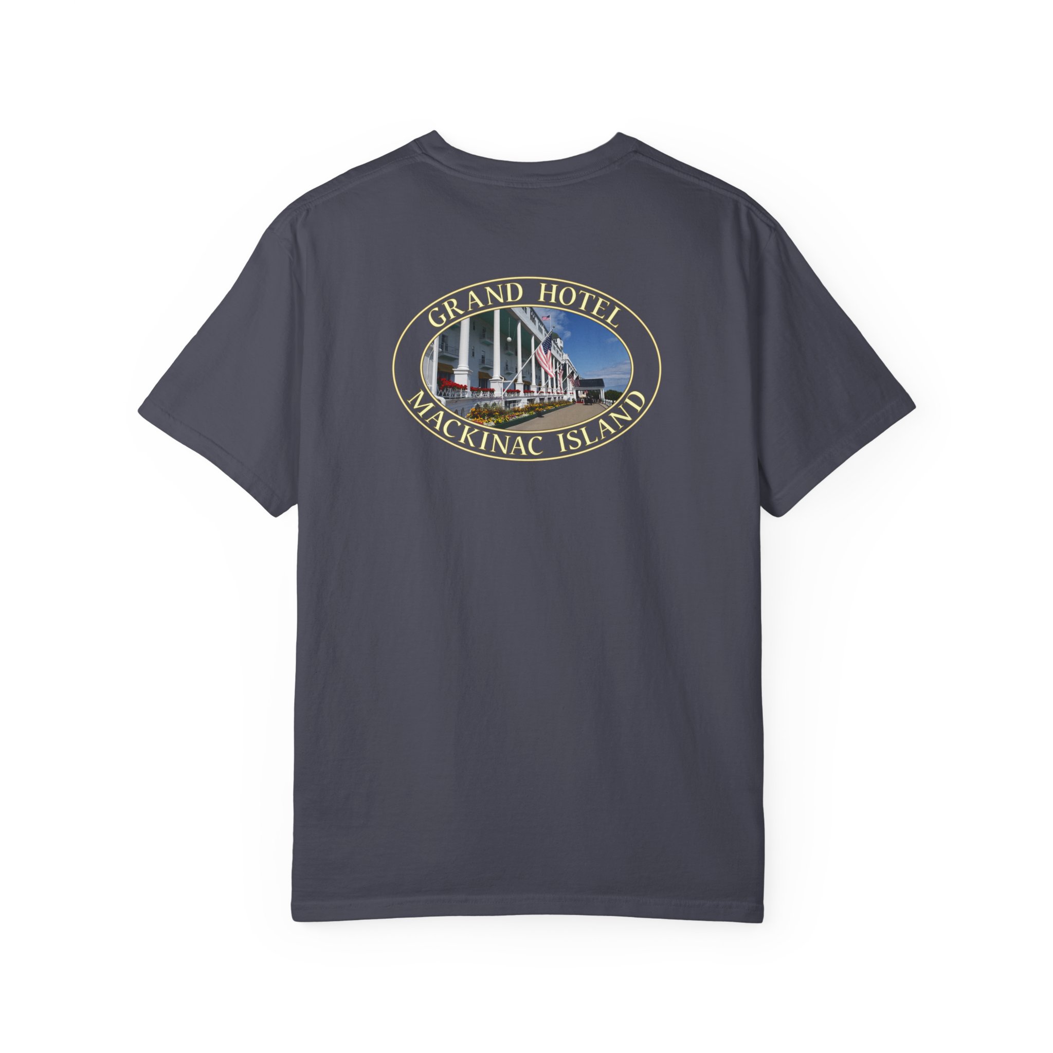 Grand Hotel on Mackinac Island Michigan Scenic Garment-Dyed Heavyweight T-Shirt with Relaxed Fit - Image 3