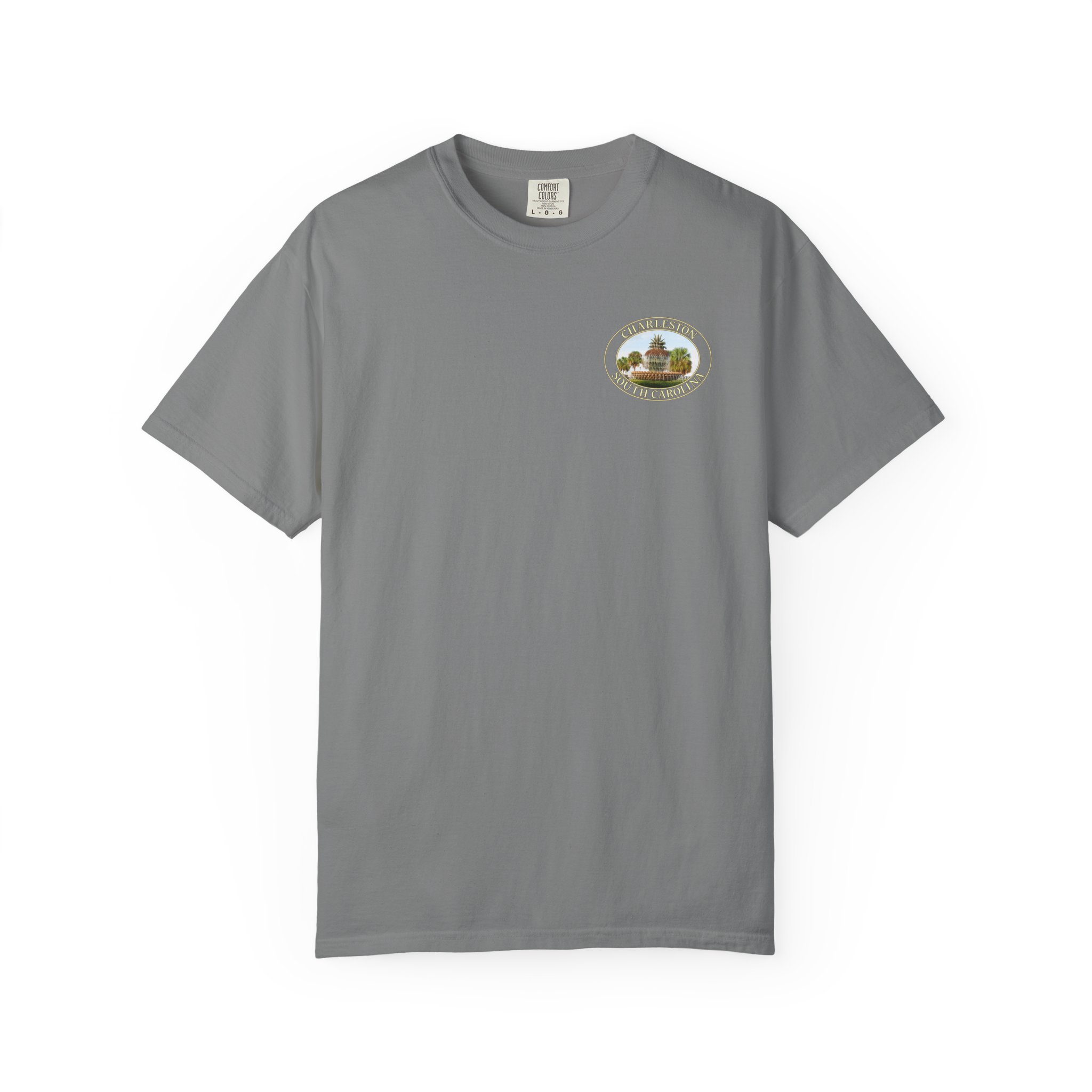 Pineapple Fountain Charleston SC Scenic Photography Garment-Dyed Heavyweight T-Shirt - Image 13