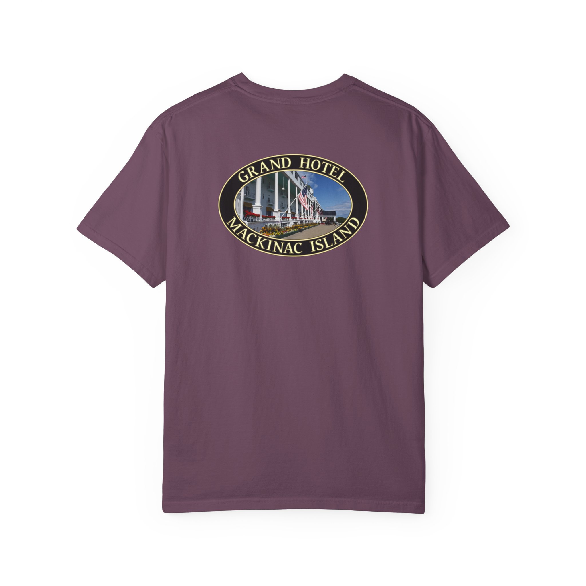Grand Hotel on Mackinac Island Michigan, Scenic Photography Garment-Dyed Heavyweight T-Shirt with Relaxed Fit, 2-sided Print - Image 26