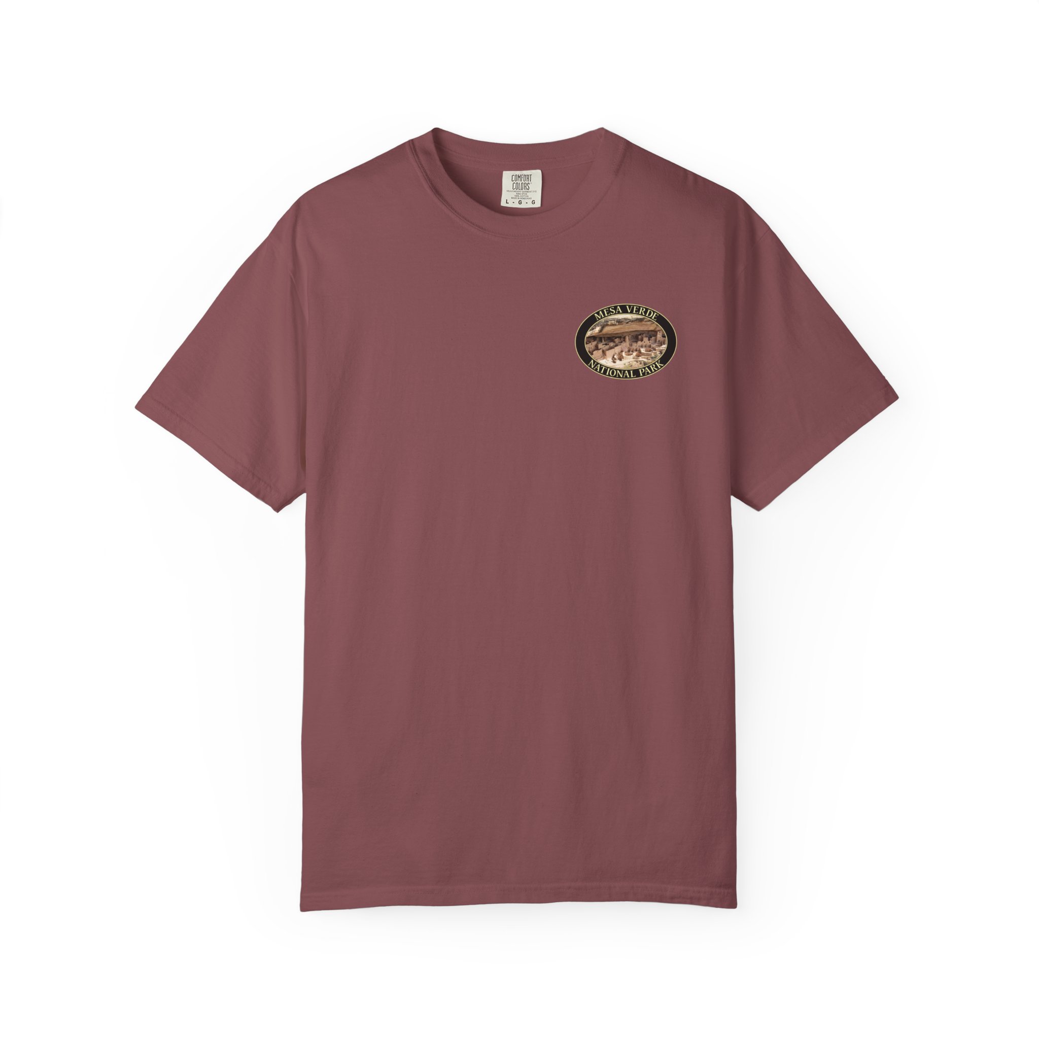 Cliff Palace at Mesa Verde National Park Scenic Photograph T-Shirt - Relaxed Fit, Garment Dyed Heavyweight Travel Tee - Image 2