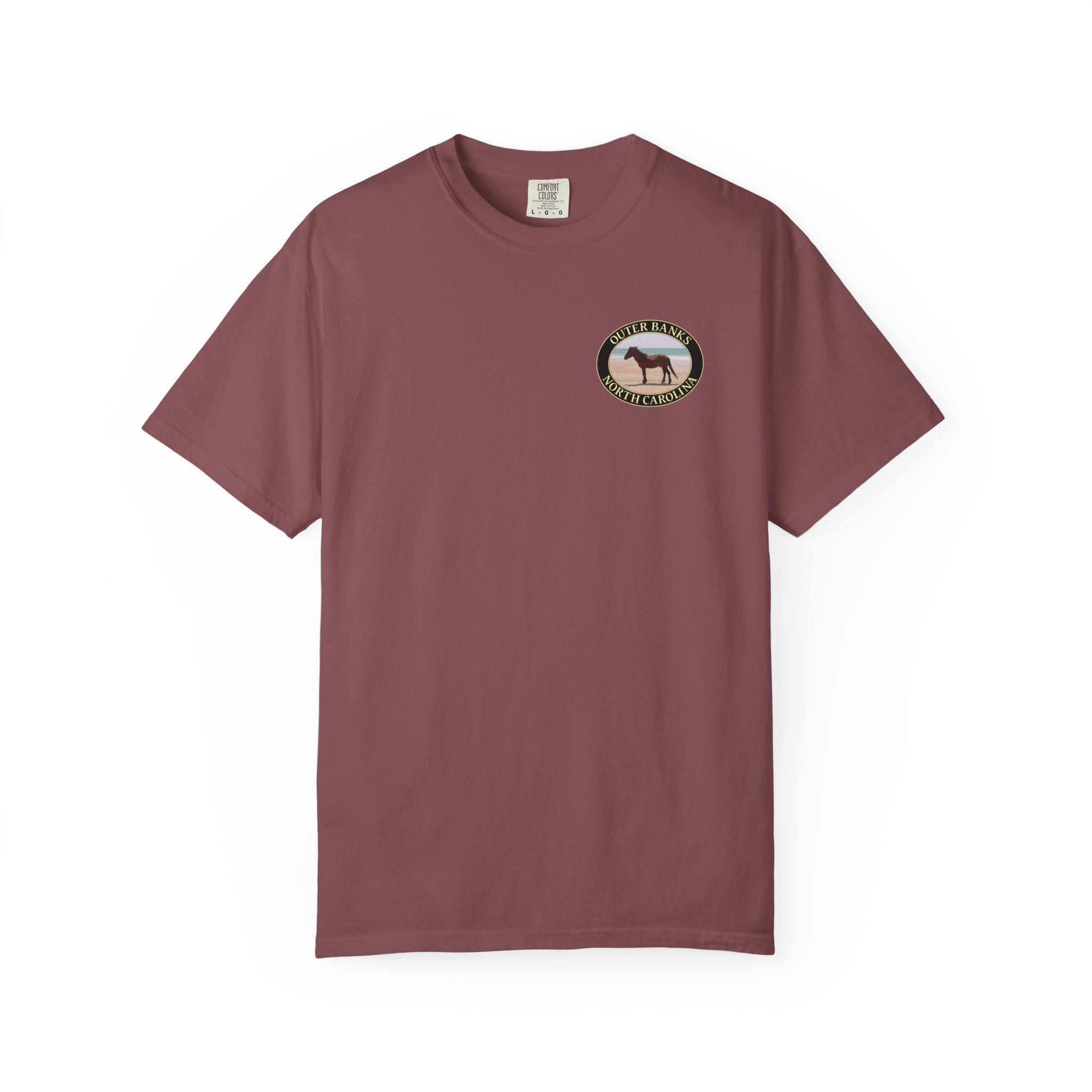 Wild Horse on the Beach at Outer Banks of North Carolina, Relaxed Fit Garment-Dyed Heavyweight T-Shirt, 2-sided Print - Image 9