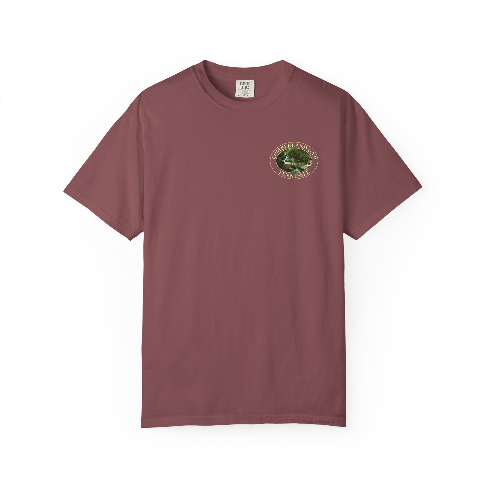 Mountain Stream in Cumberland Gap National Historical Park Relaxed Fit Garment-Dyed Heavyweight T-Shirt with Front and Back Print - Image 2