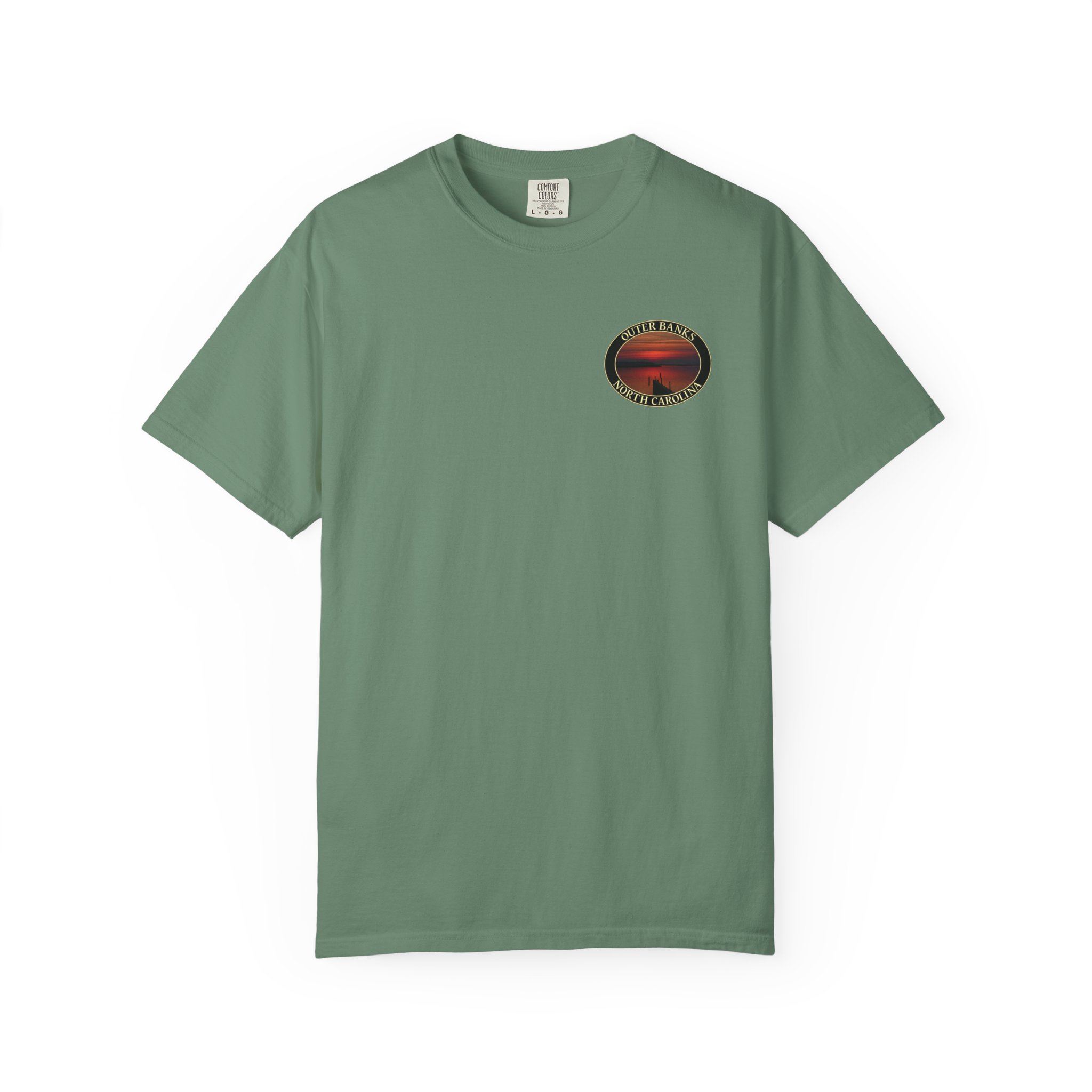 Red Sunset over Albemarle Sound on Outer Banks North Carolina Relaxed Fit Garment-Dyed Heavyweight T-Shirt - Image 17