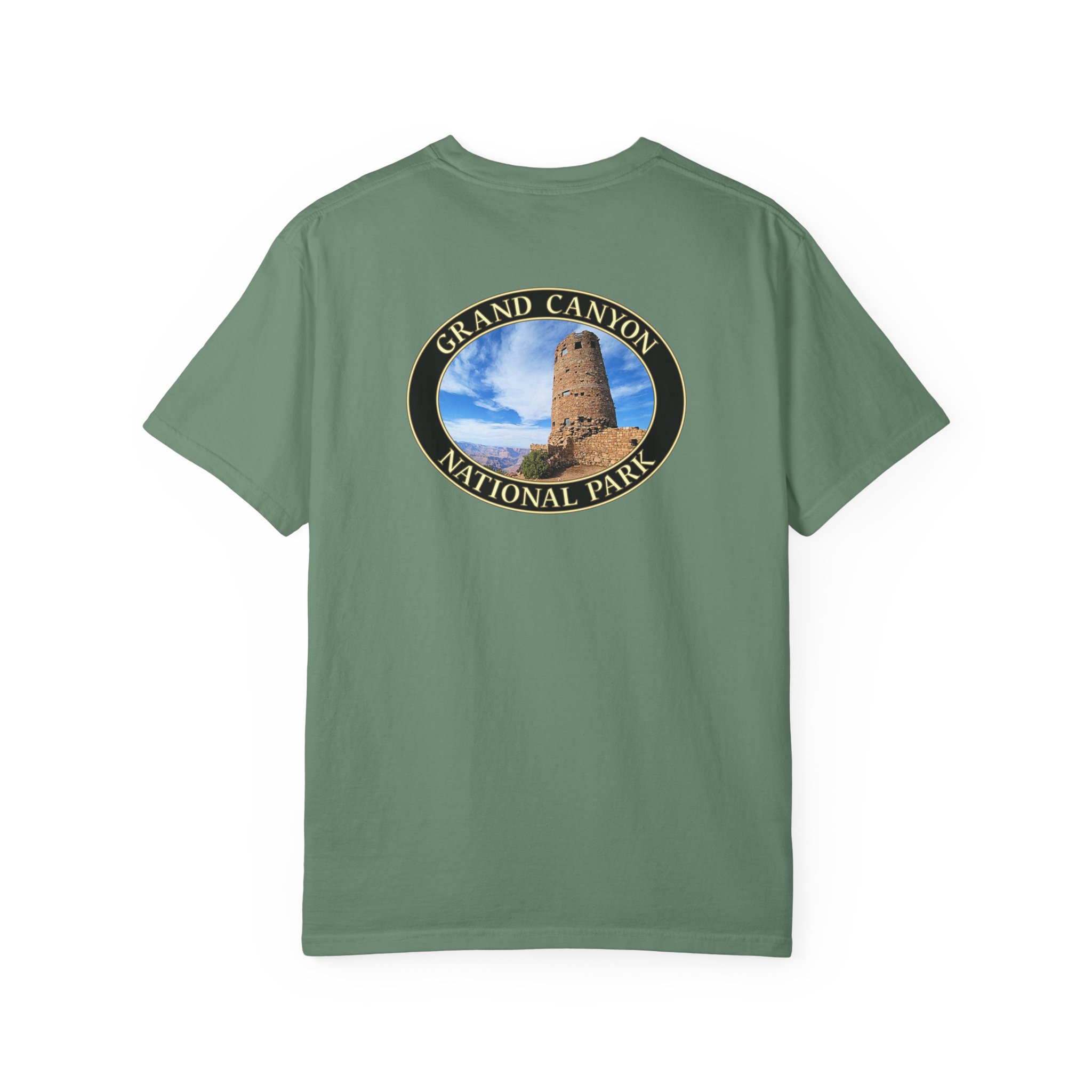 Desert View Watchtower at Grand Canyon National Park Scenic Travel T-Shirt with Relaxed Fit, Garment Dyed Heavyweight Tee - Image 14