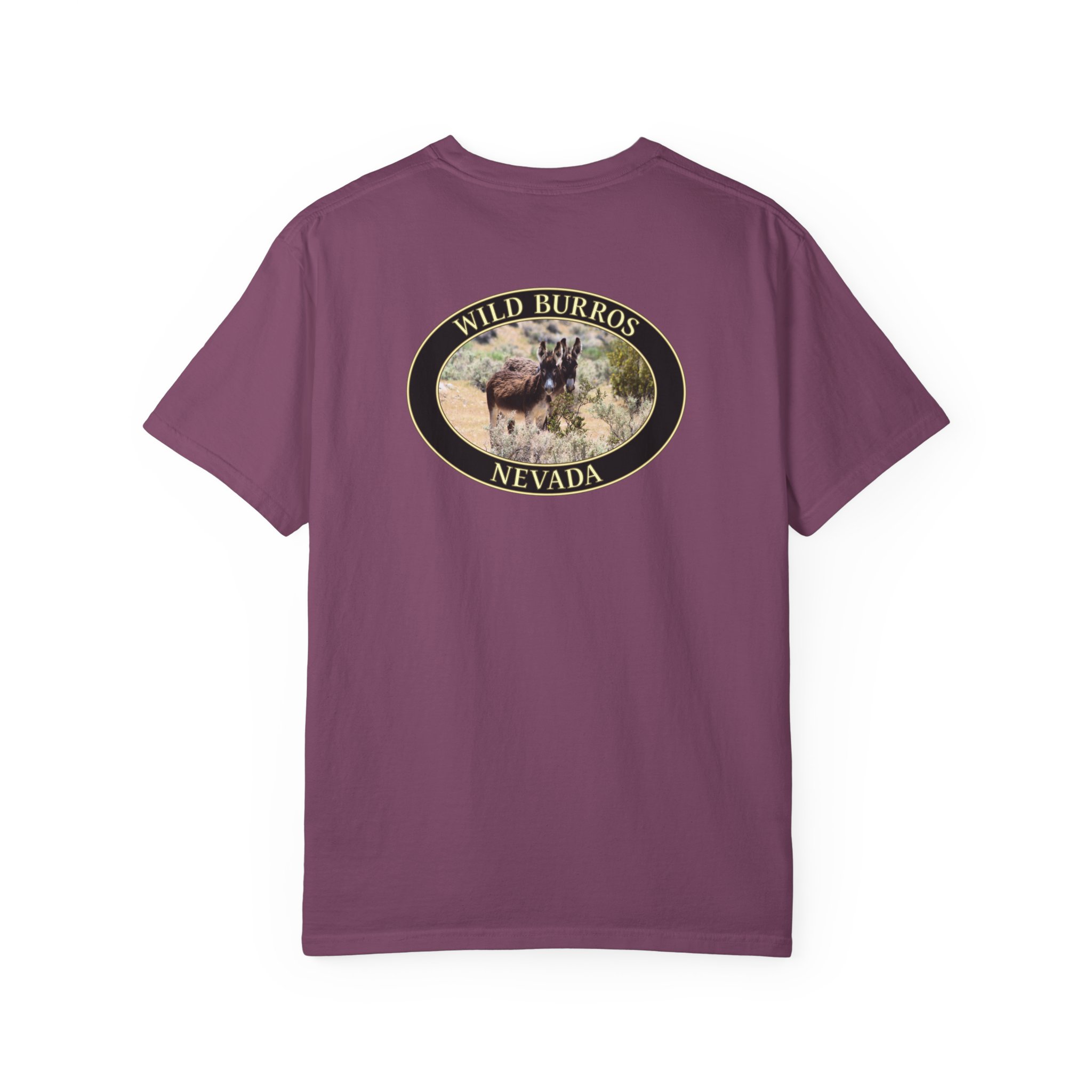 Wild Donkey Couple Scenic Nevada Landscape Relaxed Fit Garment-Dyed Heavyweight T-Shirt - Image 26