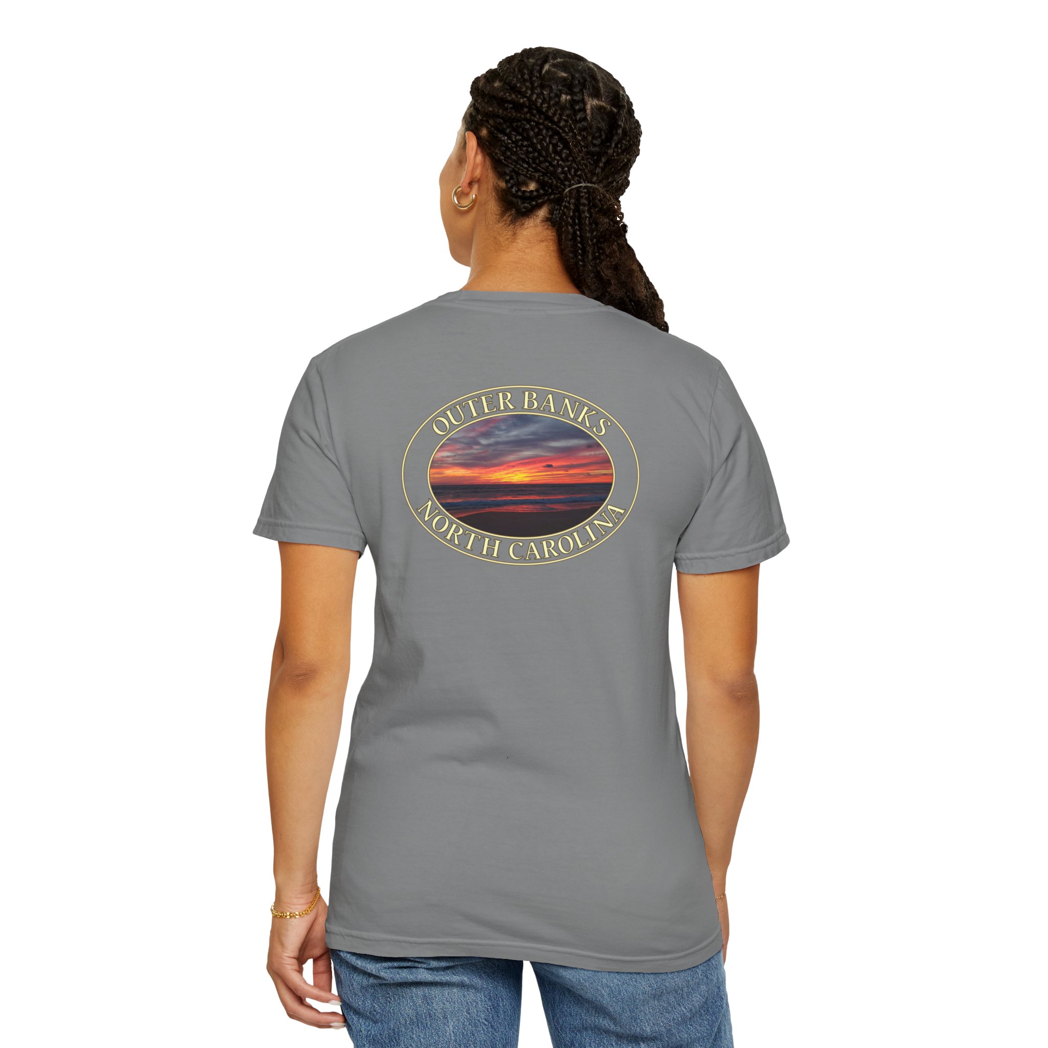 Sunrise Over Atlantic Ocean Outer Banks North Carolina Relaxed Fit Garment-Dyed Heavyweight T-Shirt - Image 12