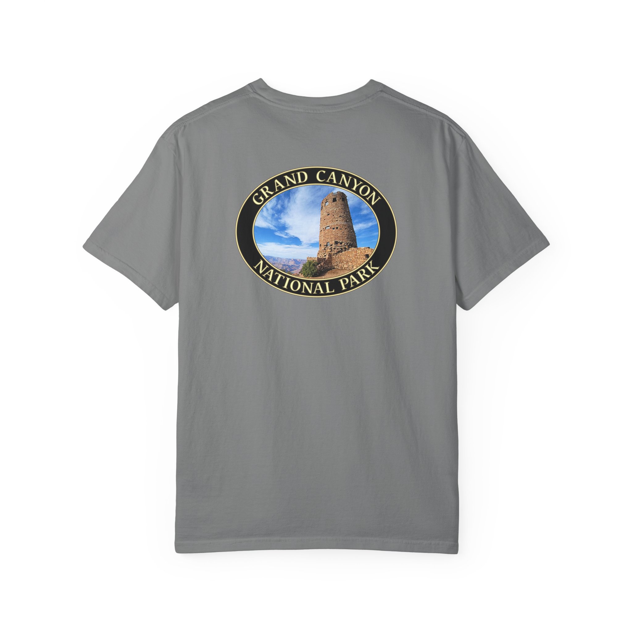 Desert View Watchtower at Grand Canyon National Park Scenic Travel T-Shirt with Relaxed Fit, Garment Dyed Heavyweight Tee - Image 10