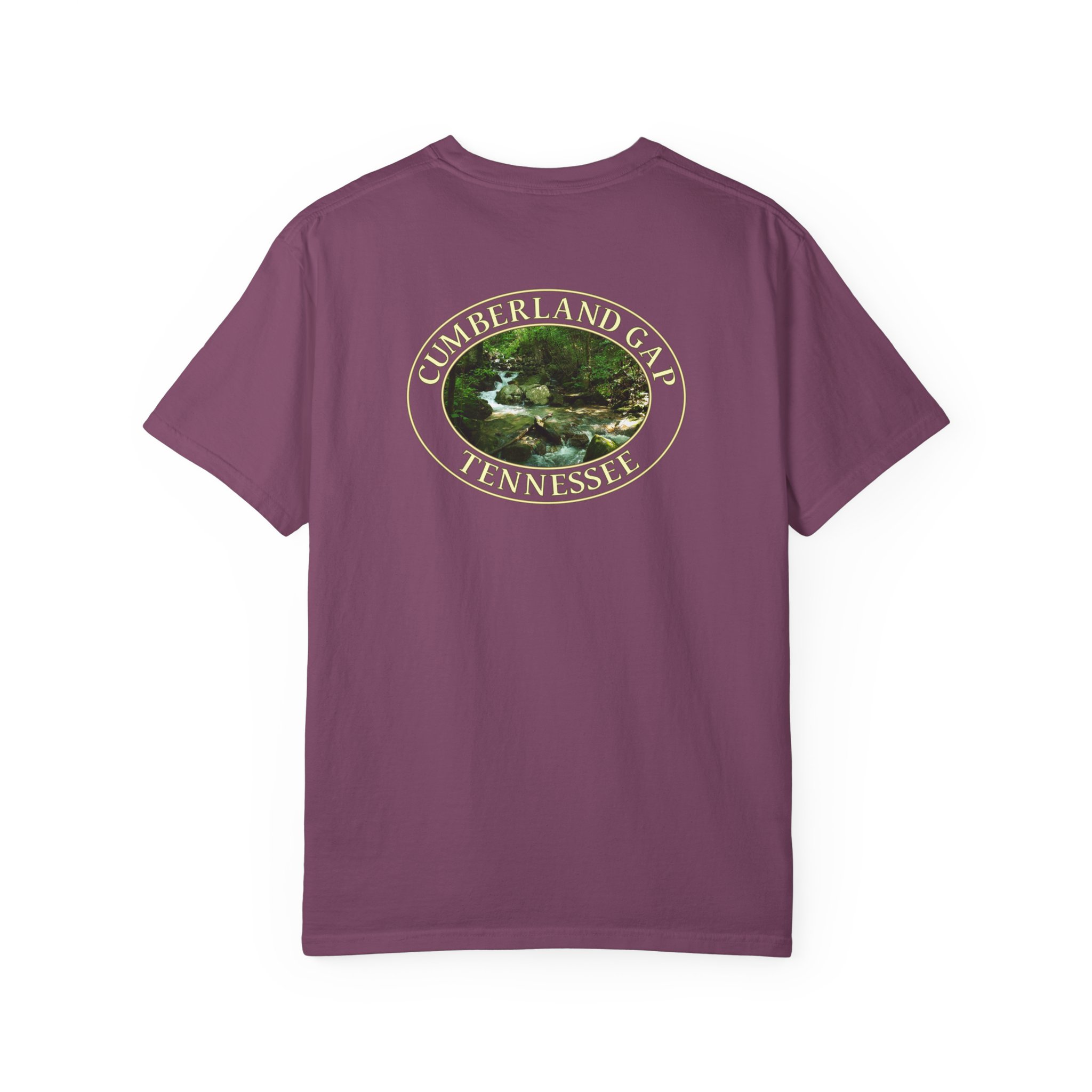 Mountain Stream in Cumberland Gap National Historical Park Relaxed Fit Garment-Dyed Heavyweight T-Shirt with Front and Back Print - Image 26