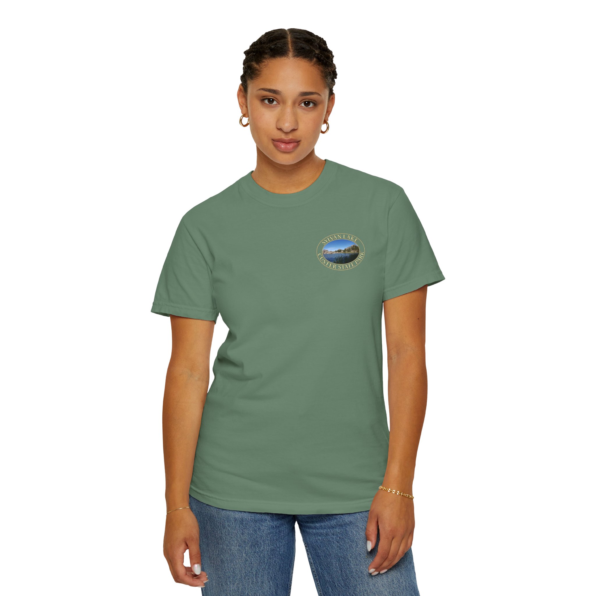 Sylvan Lake at Custer State Park South Dakota Scenic Travel T-Shirt – Soft Garment-Dyed Heavyweight Tee - Image 19