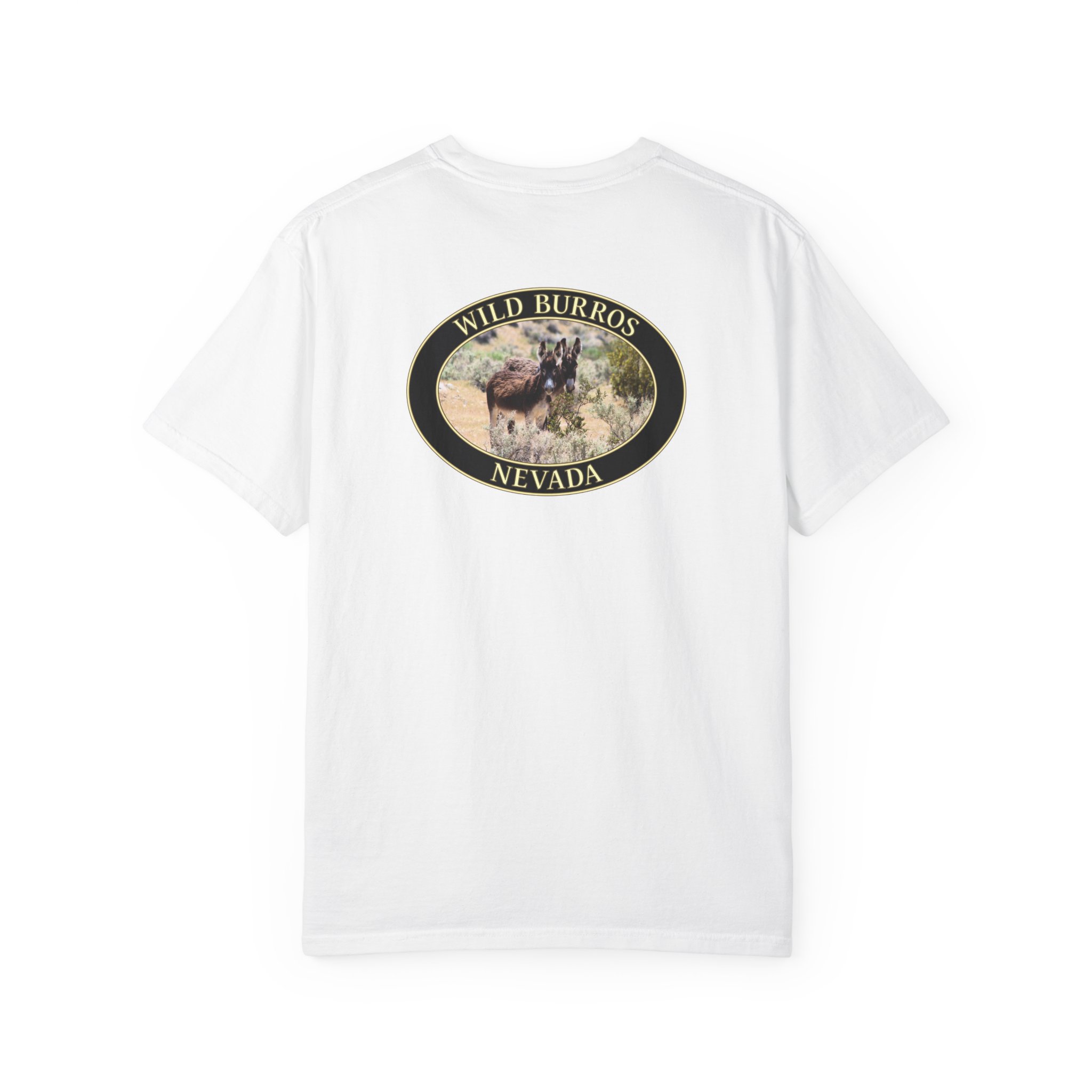 Wild Donkey Couple Scenic Nevada Landscape Relaxed Fit Garment-Dyed Heavyweight T-Shirt - Image 6