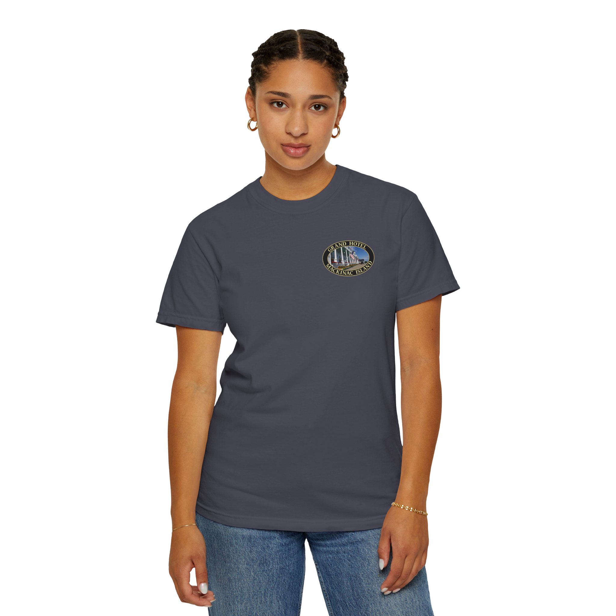 Grand Hotel on Mackinac Island Michigan, Scenic Photography Garment-Dyed Heavyweight T-Shirt with Relaxed Fit, 2-sided Print - Image 23