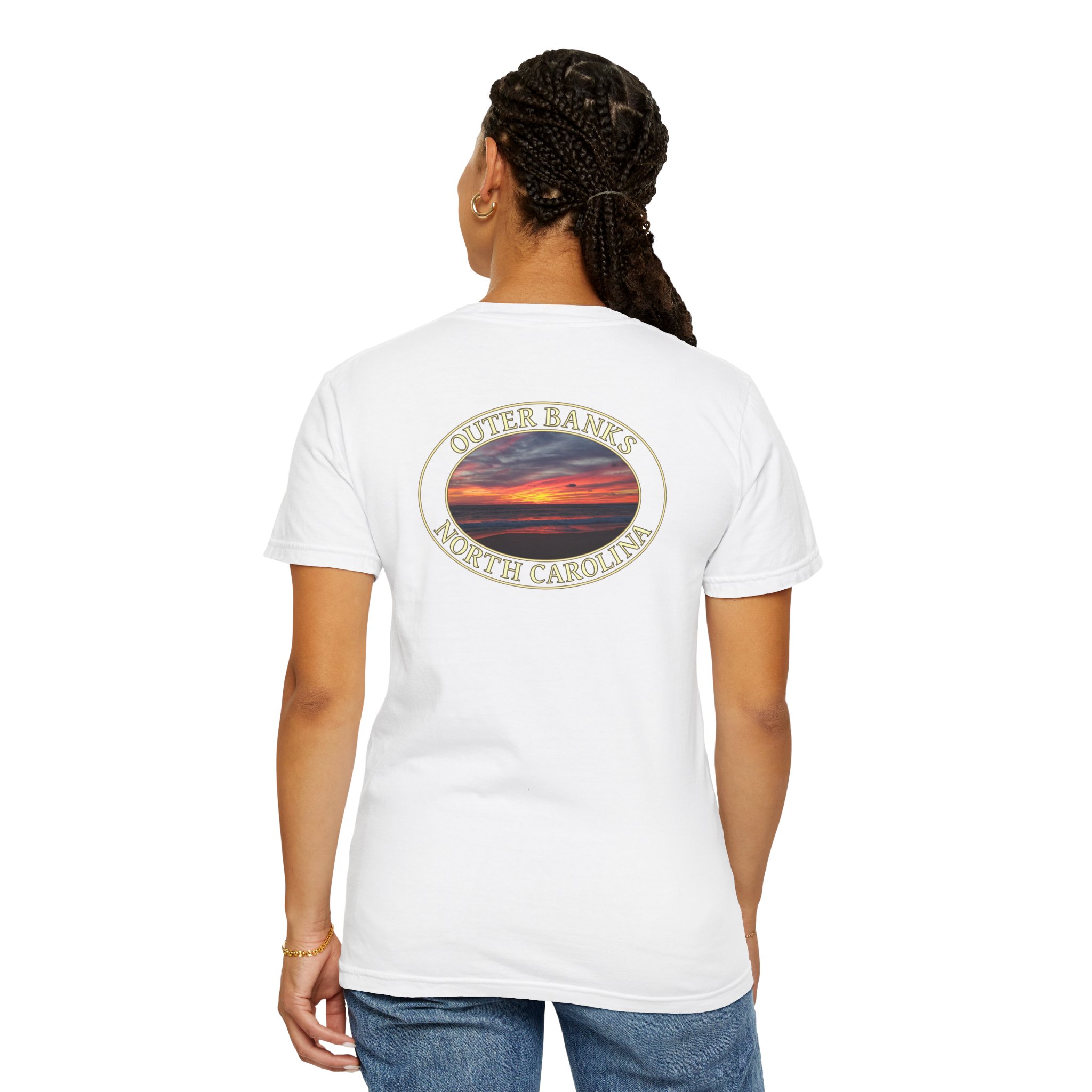 Sunrise Over Atlantic Ocean Outer Banks North Carolina Relaxed Fit Garment-Dyed Heavyweight T-Shirt - Image 8