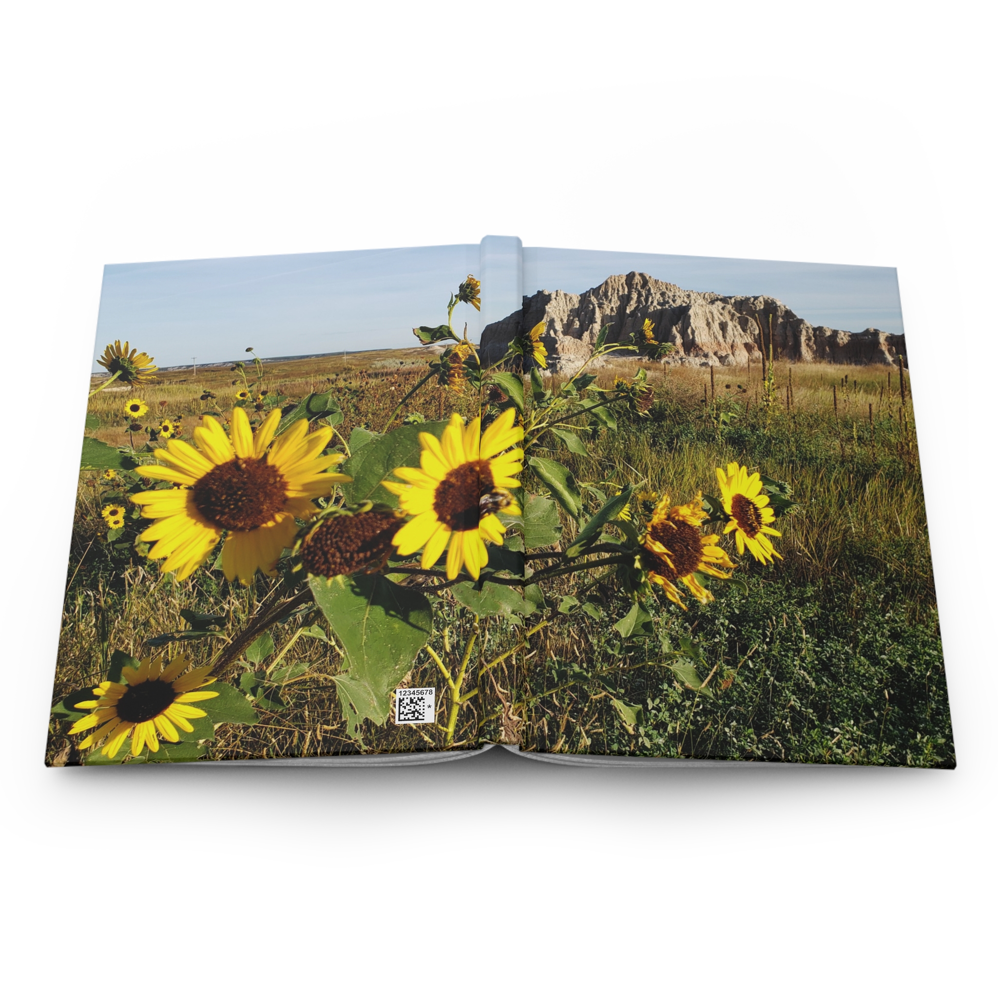 Sunflowers and Sandstone Buttes at Badlands National Park Hardcover Journal with Premium Matte Cover, Original Photography - Image 5