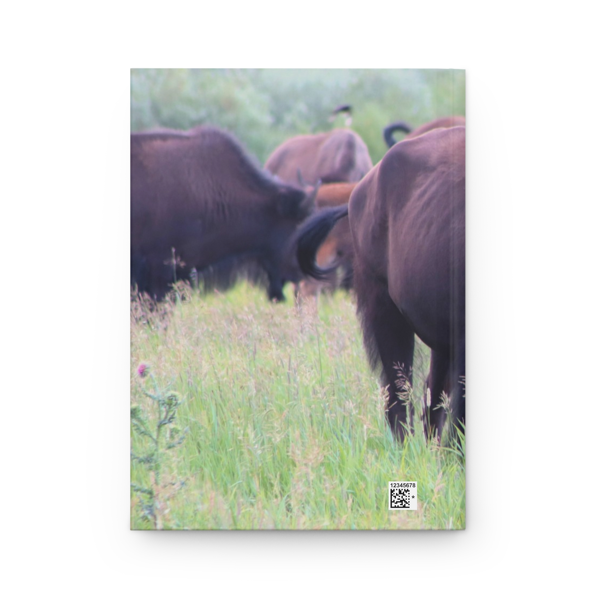 Wild Buffalo Herd in a Grassy Meadow Hardcover Journal, Grand Teton National Park Inspired Travel Notebook, Original Photography - Image 3