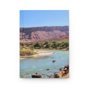 Colorado River Flowing Past Red Canyons in Moab Utah, Hardcover Journal with Matte Cover and Lined Pages, Original Photography