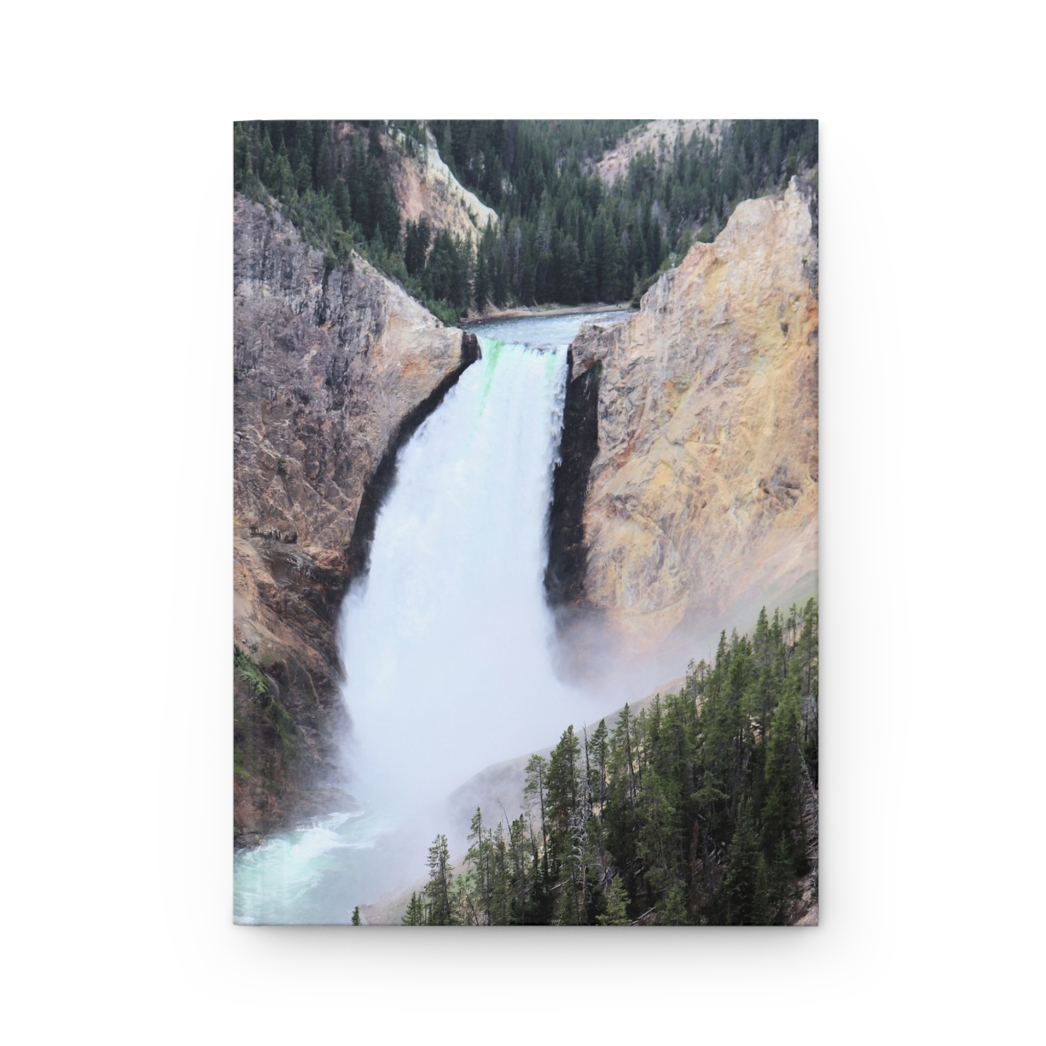 Closeup of Lower Yellowstone Falls in Yellowstone National Park Hardcover Journal with Matte Cover and Lined Pages - Image 2