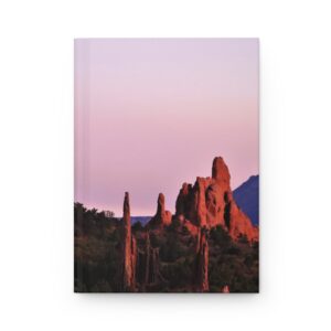 Garden of the Gods Colorado Springs Hardcover Journal Featuring Unique Rock Formations at Sunset - Travel and Nature Inspired