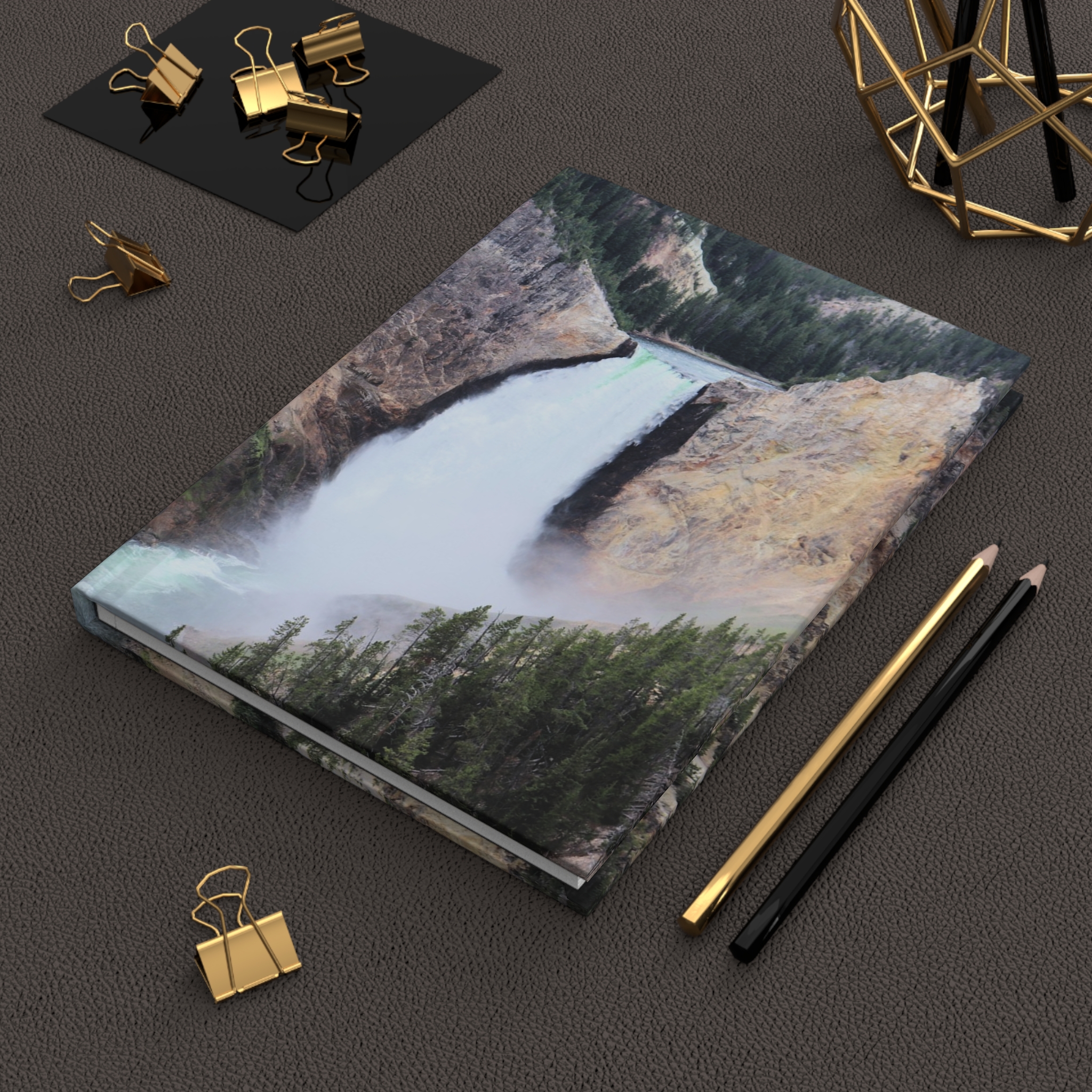 Closeup of Lower Yellowstone Falls in Yellowstone National Park Hardcover Journal with Matte Cover and Lined Pages - Image 6