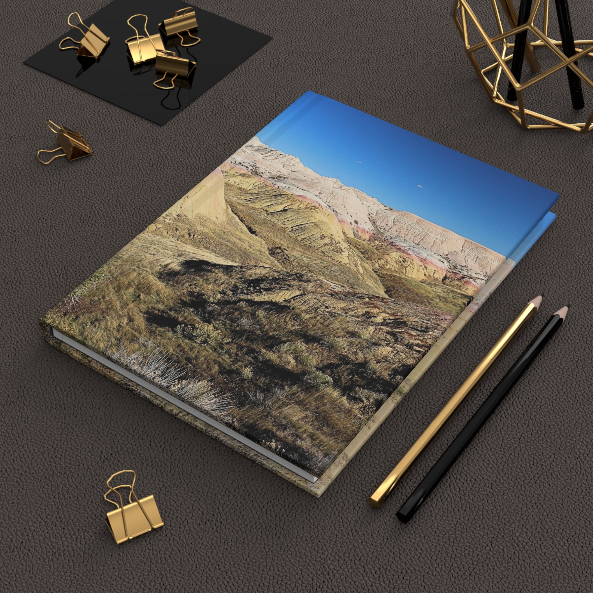 Yellow Mounds at Badlands National Park Hardcover Journal with Matte Cover and Lined Pages for Travel and Nature Notes, Original Photography - Image 6