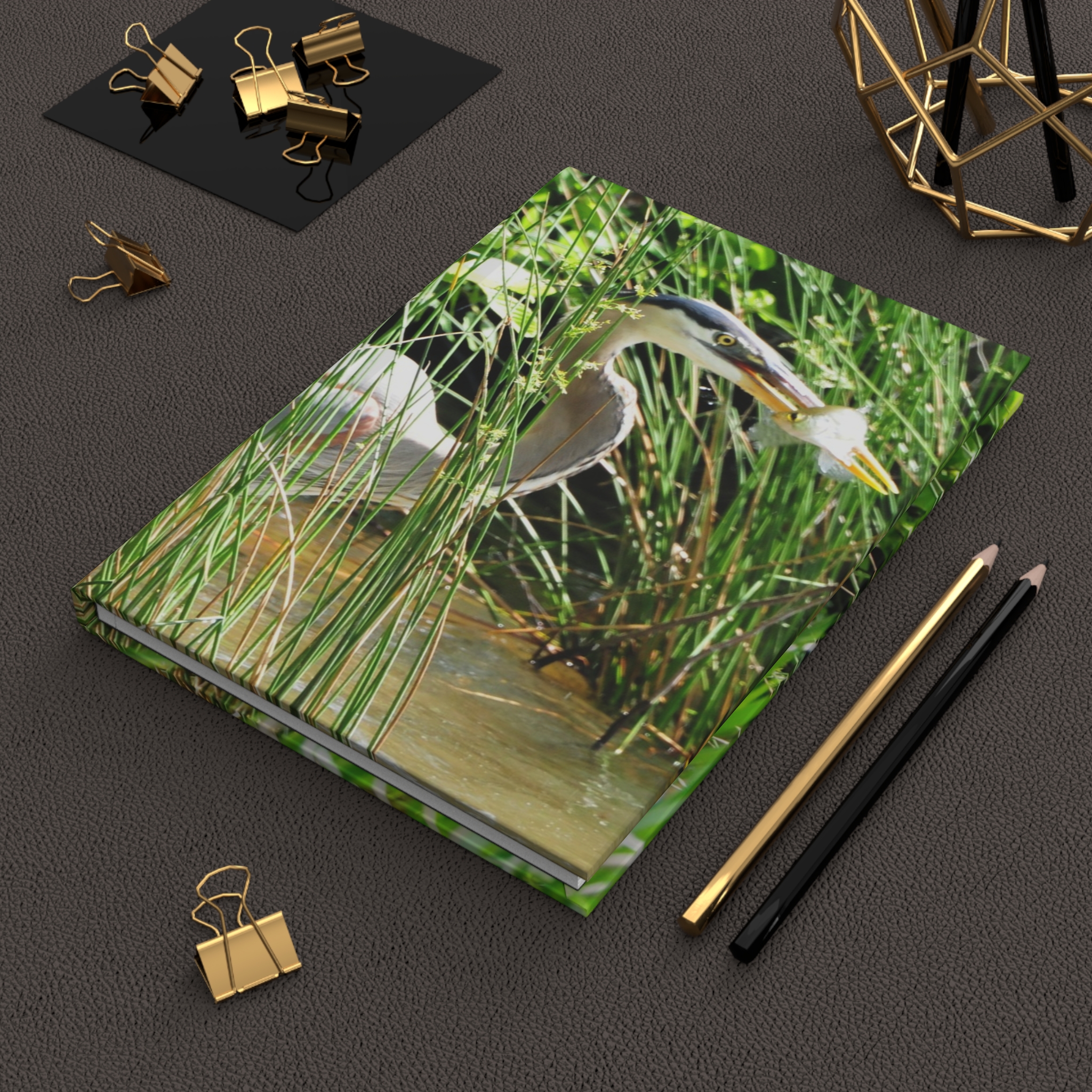 Blue Heron Catching a Fish Hardcover Journal - Eastern North Carolina Wildlife Photography Notebook - Image 6