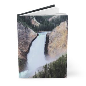 Closeup of Lower Yellowstone Falls in Yellowstone National Park Hardcover Journal with Matte Cover and Lined Pages
