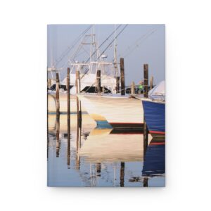 Commercial Fishing Boats at Oregon Inlet on Outer Banks North Carolina Hardcover Journal with Matte Hardcover and 150 Lined Pages