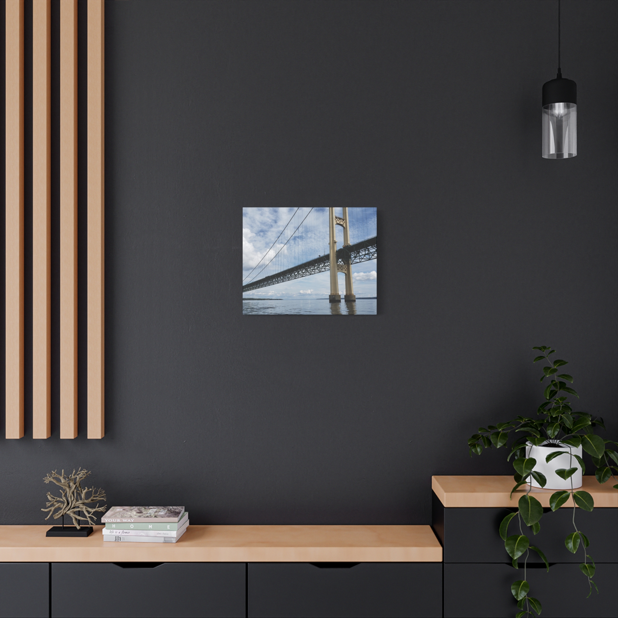 Mighty Mac Mackinac Bridge Wrapped Canvas Wall Art – Michigan Great Lakes Landmark Photography – Lake Huron and Lake Michigan Suspension Bridge Print Ready to Hang - Image 12