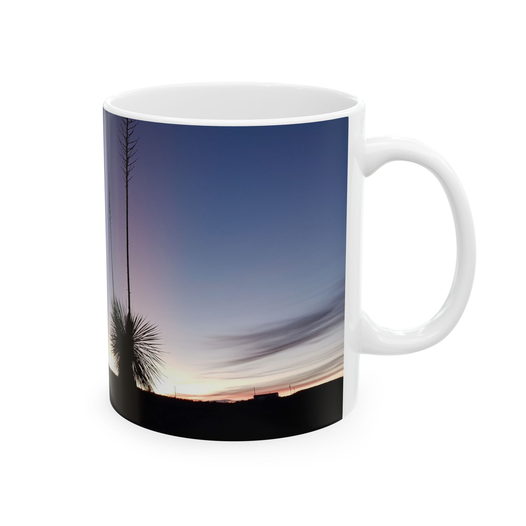 Yuccas at Dusk Ceramic Mug Featuring Caballo New Mexico Landscape Photography by GentleSeas - Image 4