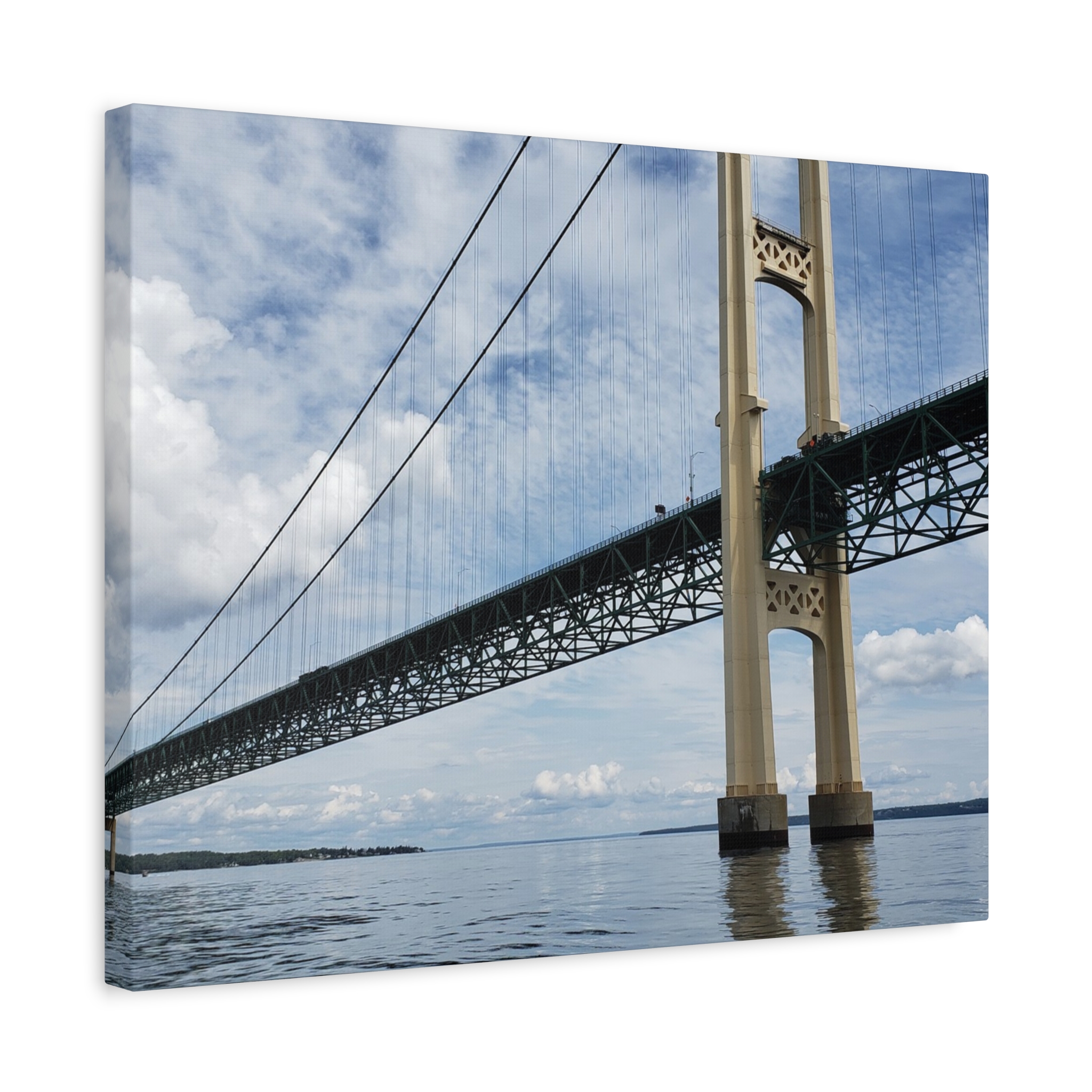 Mighty Mac Mackinac Bridge Wrapped Canvas Wall Art – Michigan Great Lakes Landmark Photography – Lake Huron and Lake Michigan Suspension Bridge Print Ready to Hang - Image 10
