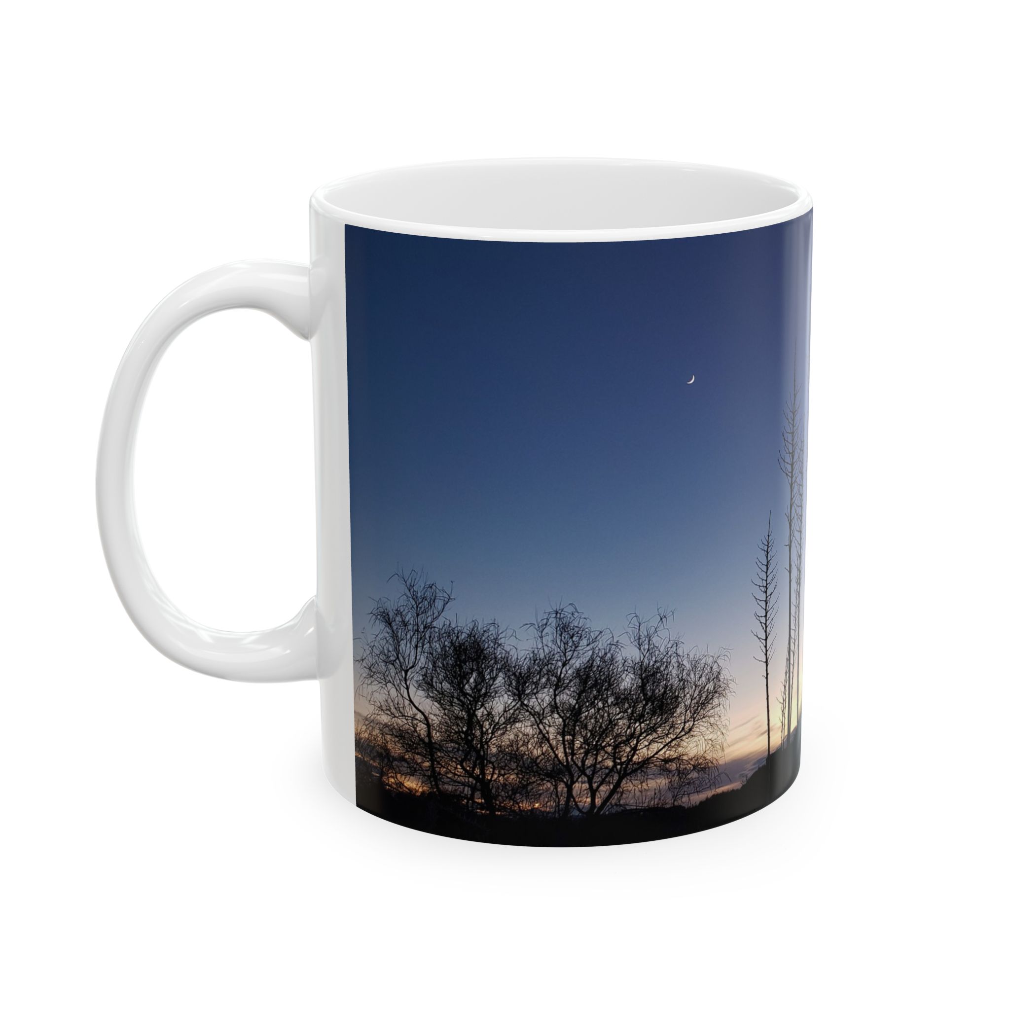 Yuccas at Dusk Ceramic Mug Featuring Caballo New Mexico Landscape Photography by GentleSeas - Image 3