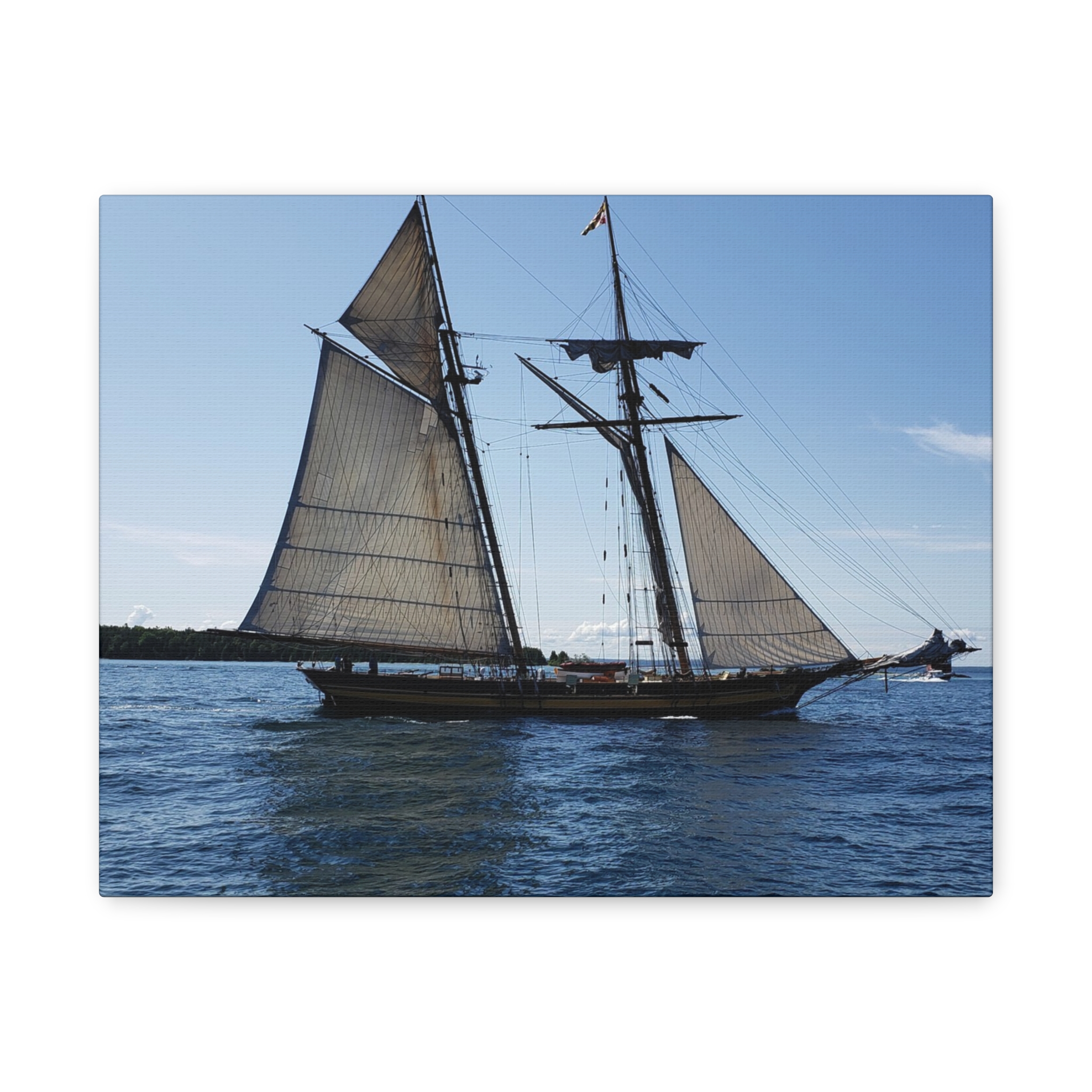 Schooner on Lake Huron near Mackinac Island Wrapped Canvas Wall Art – Great Lakes Nautical Photography – Michigan Sailing Ship Print Ready to Hang - Image 5