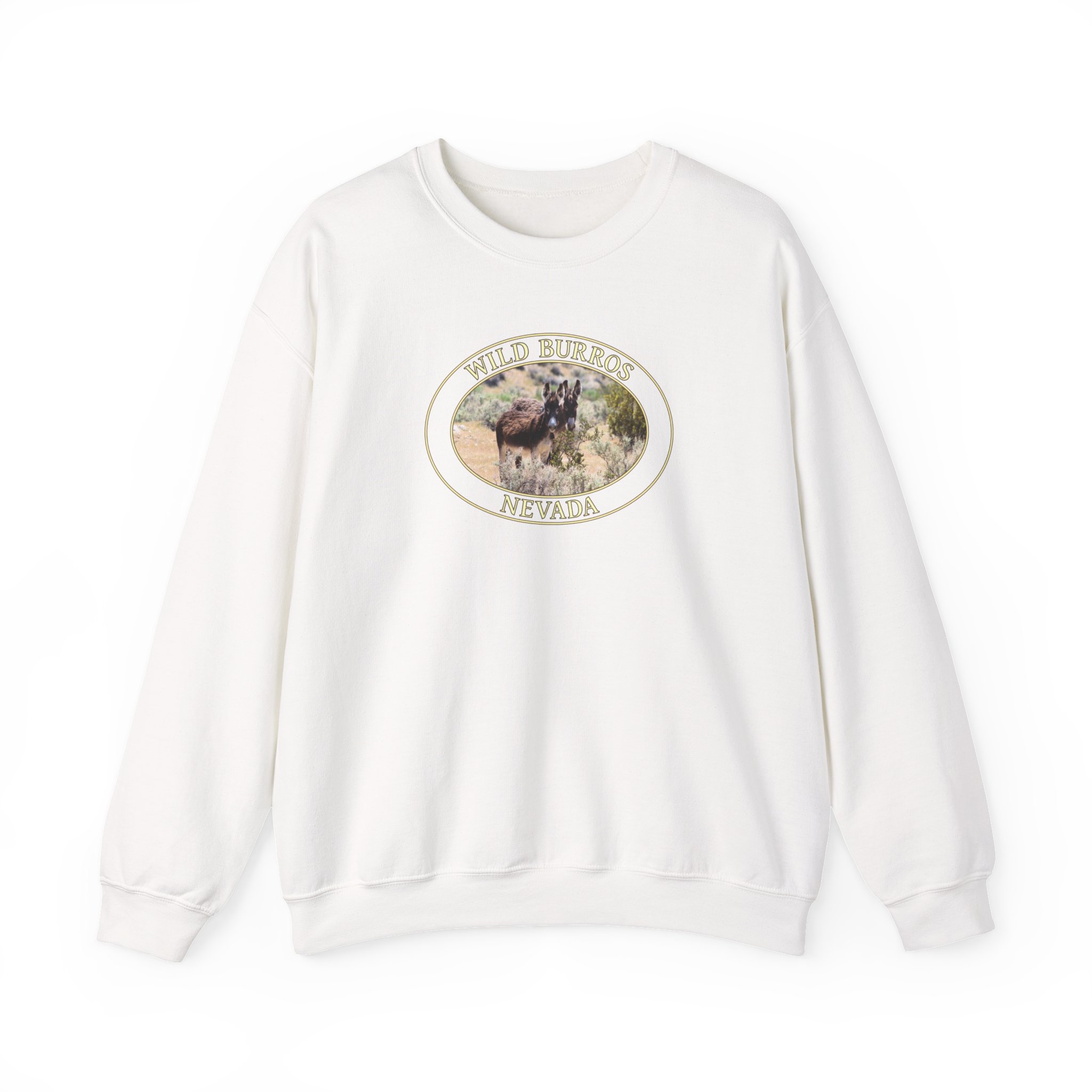 GentleSeas Wild Donkey Couple Crewneck Sweatshirt Featuring Original Western Nevada Photography - Image 3