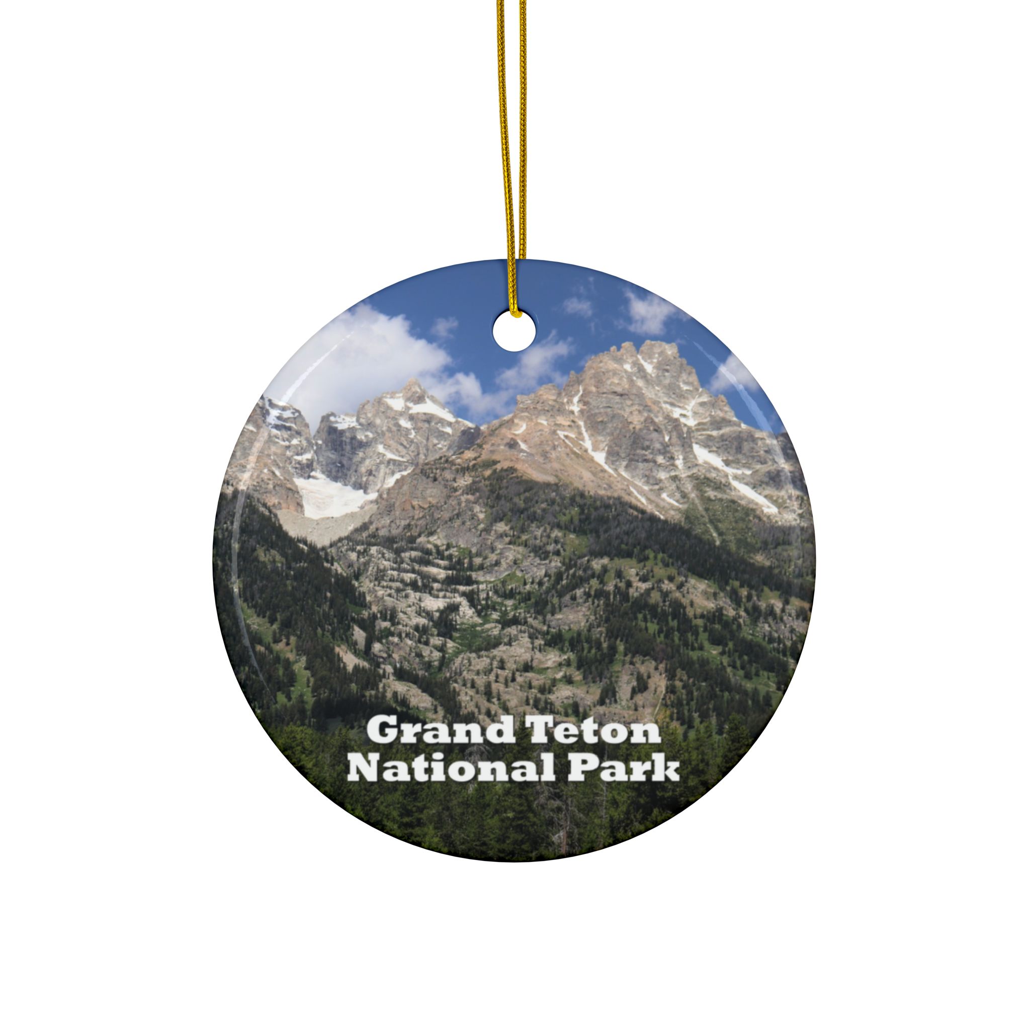 Grand Teton Mountains Ceramic Ornament Featuring Original GentleSeas Photography - National Park Holiday Decor - Image 2