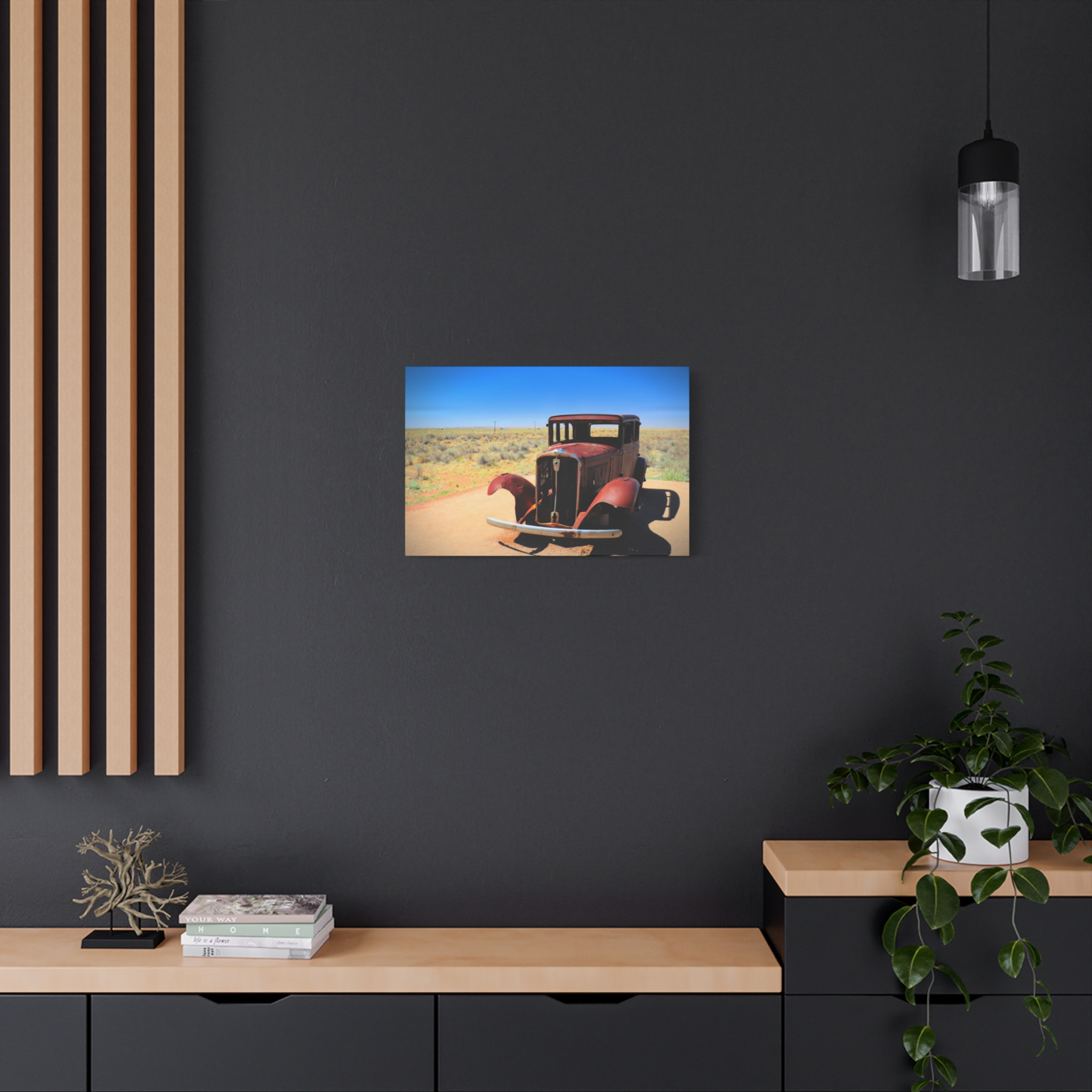 Antique Car – Wrapped Canvas Wall Art | Route 66 Near Holbrook, Arizona Print | Vintage Americana Desert Home Decor - Image 16