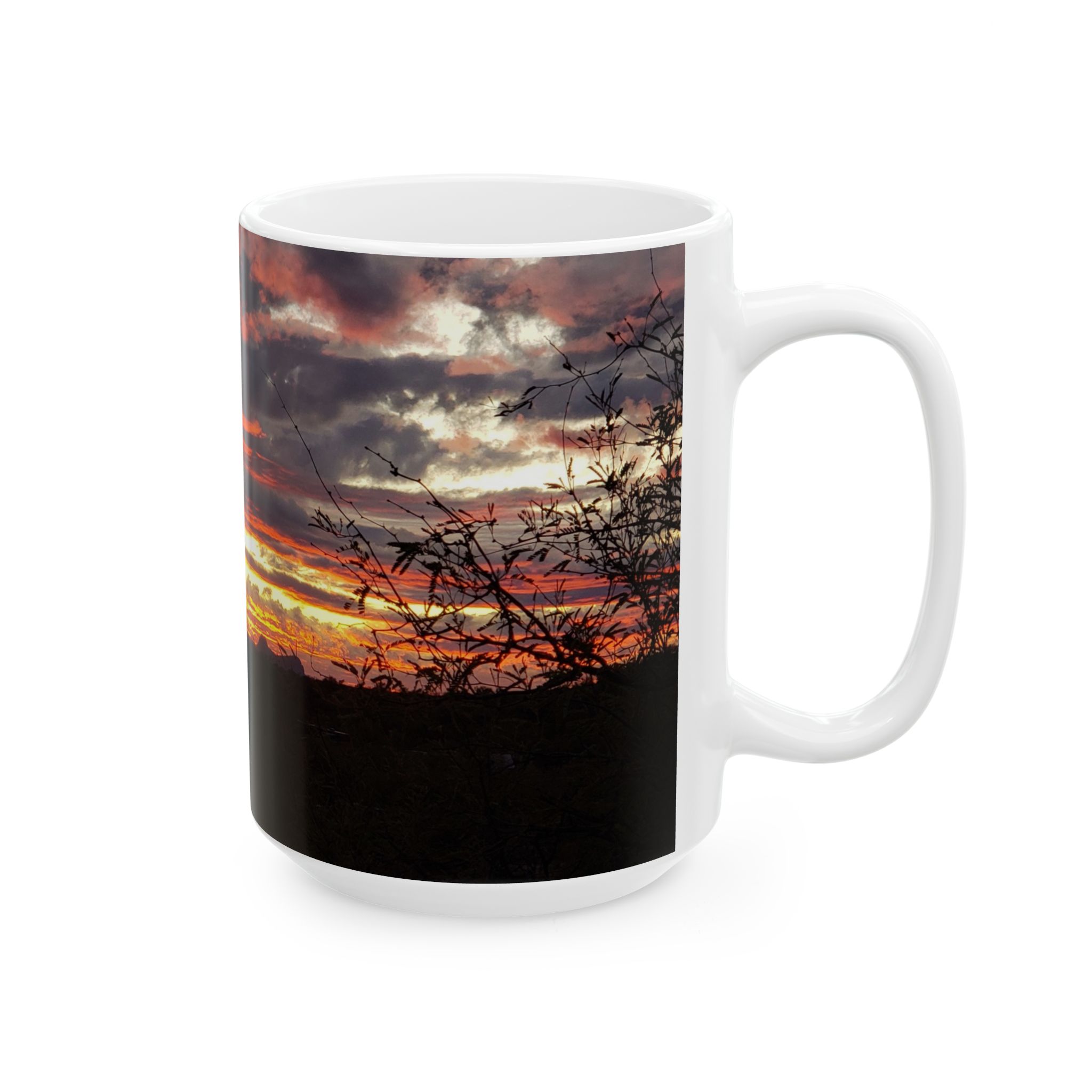 Arizona Sunset with Saguaro Cactus Ceramic Wraparound Mug, Scenic Catalina State Park Drinkware for Nature Lovers, Original GentleSeas Photography - Image 9