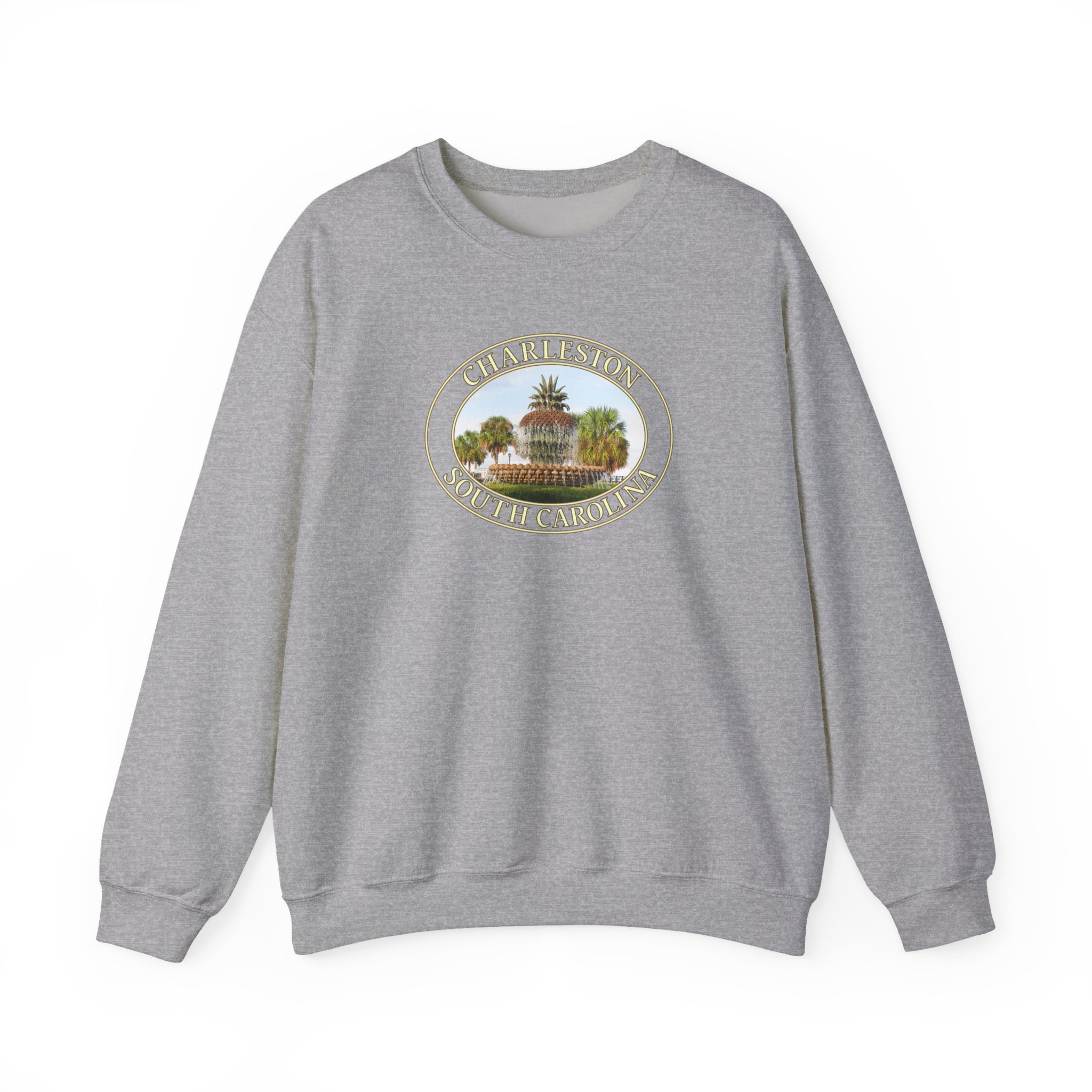 GentleSeas Pineapple Fountain Charleston SC Crewneck Sweatshirt - Cozy Travel & Nature Apparel - Image 11